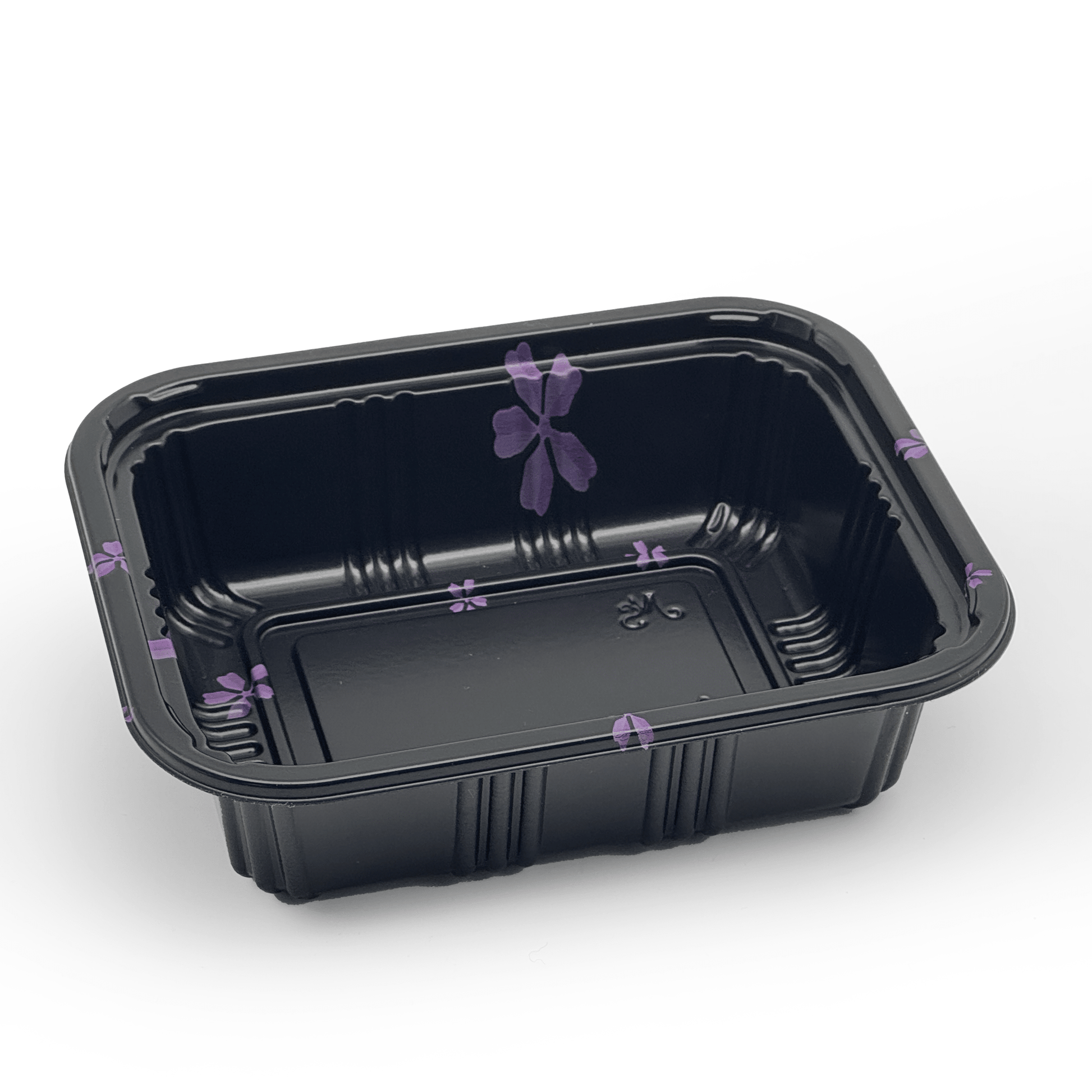 [600ct] 5 1/2" x 4 1/3" PS Plastic Rectangular Food Containers & Lids | Black - Biocean by Danube BlueBiocean