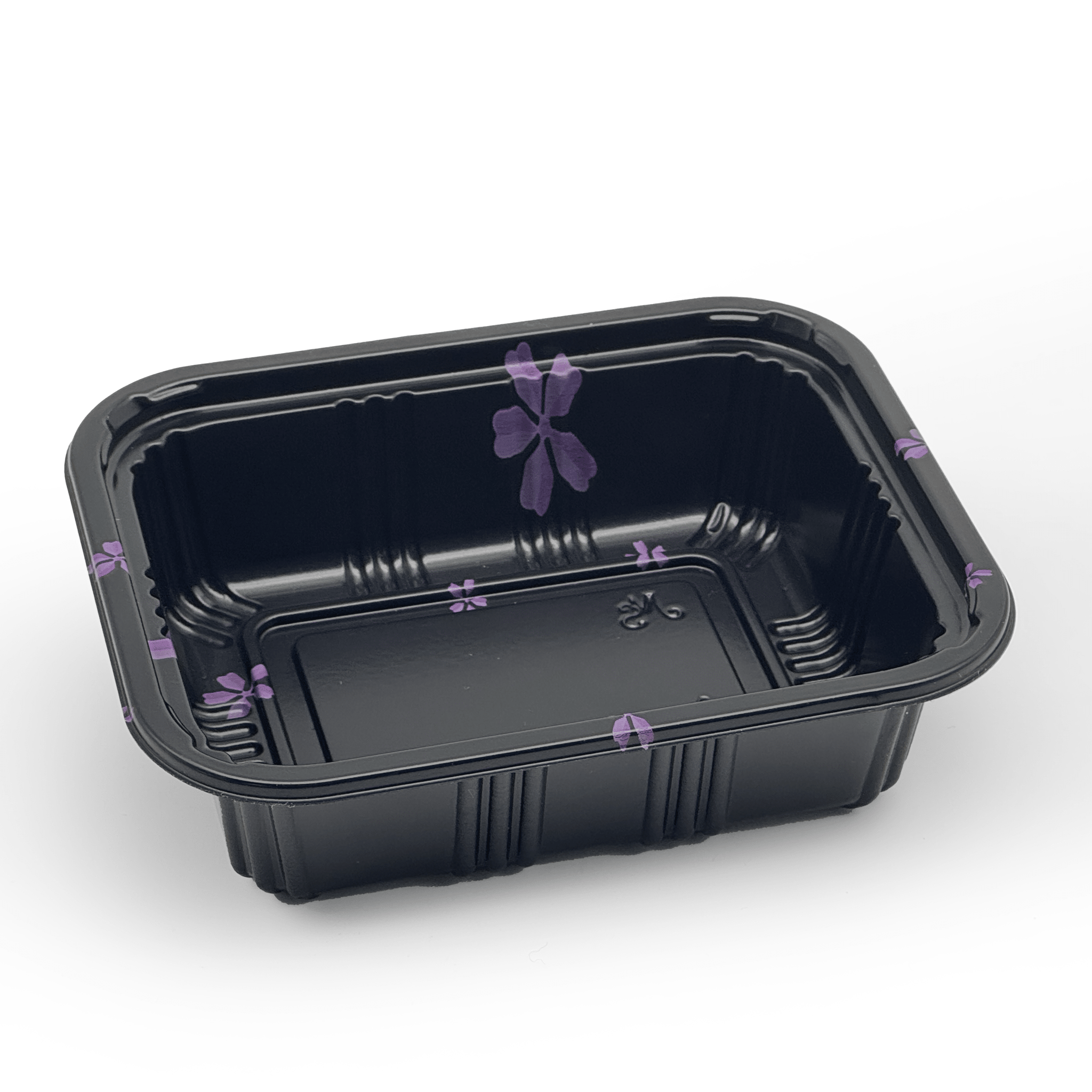 [600ct] 5 1/2" x 4 1/3" PS Plastic Rectangular Food Containers & Lids | Black - Biocean by Danube BlueBiocean