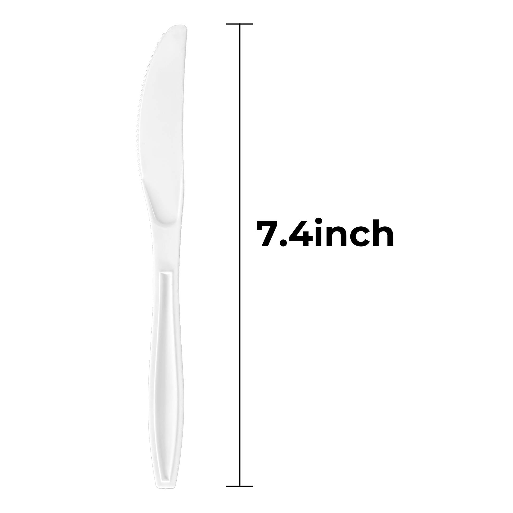 [600ct] PS Plastic Heavy Weight Knives | White - Biocean by Danube BlueBiocean