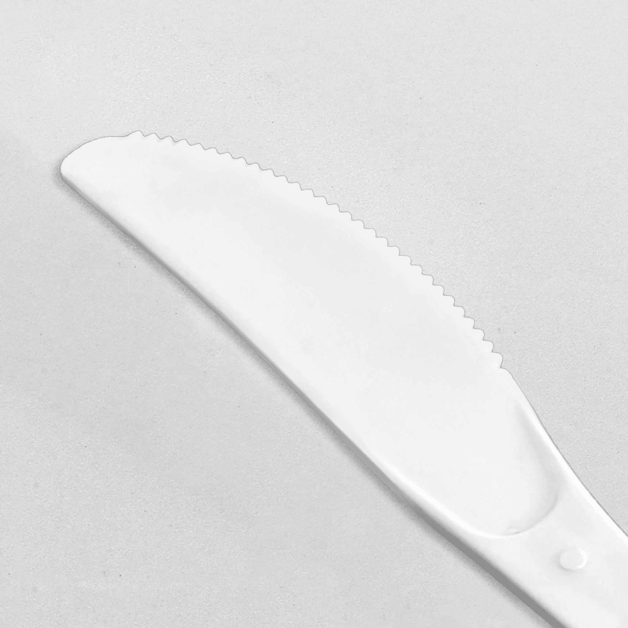 [600ct] PS Plastic Heavy Weight Knives | White - Biocean by Danube BlueBiocean