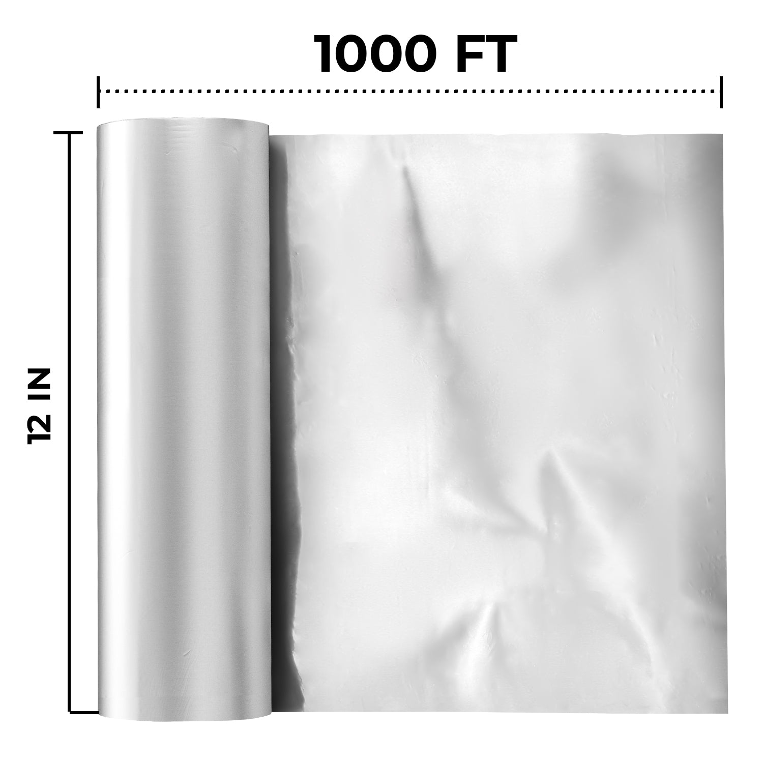 12" x 1000"  Aluminum Foil Roll -4/Case