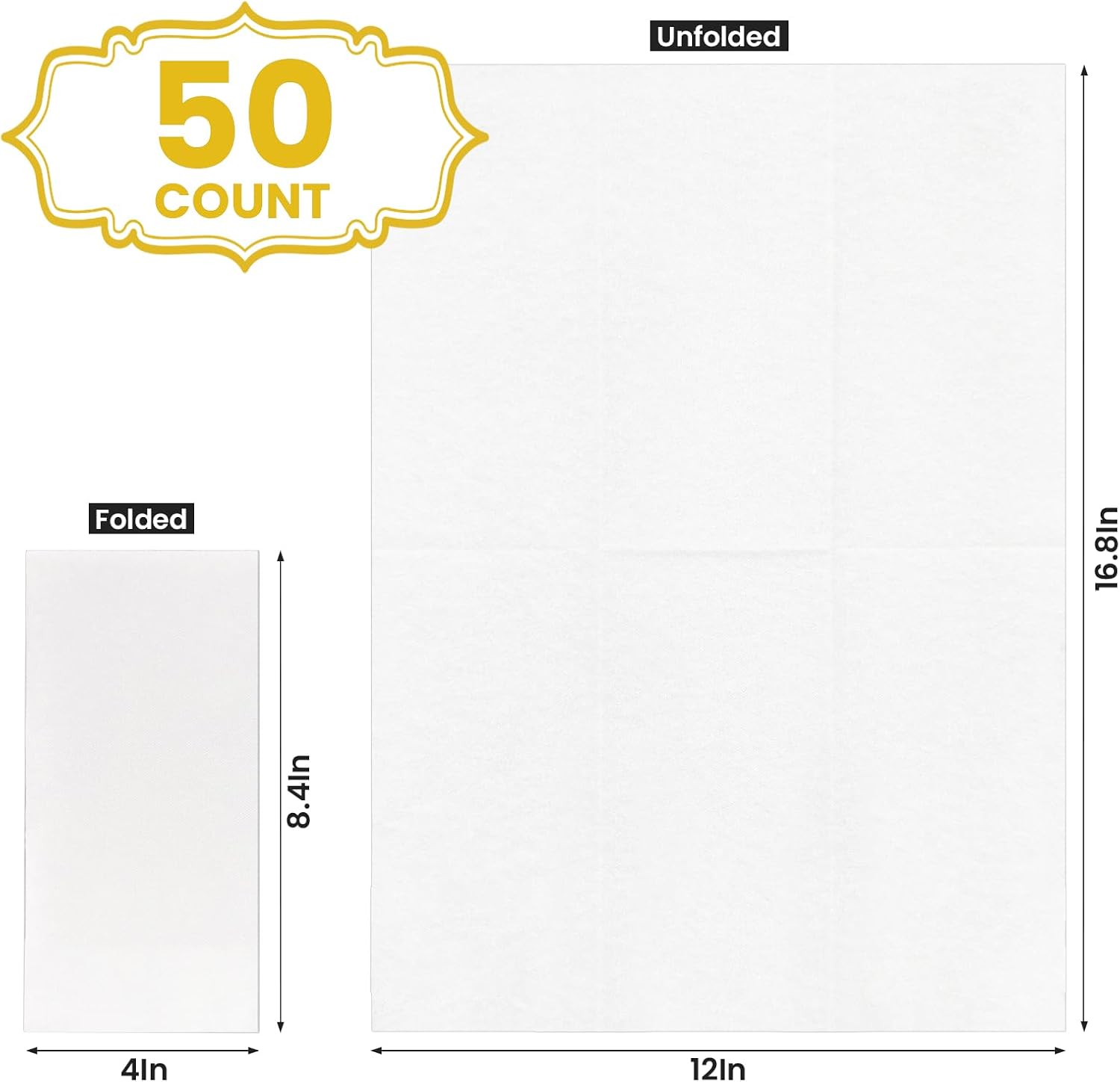 12"x16.8" White Airlaid Napkins-2,000/Case