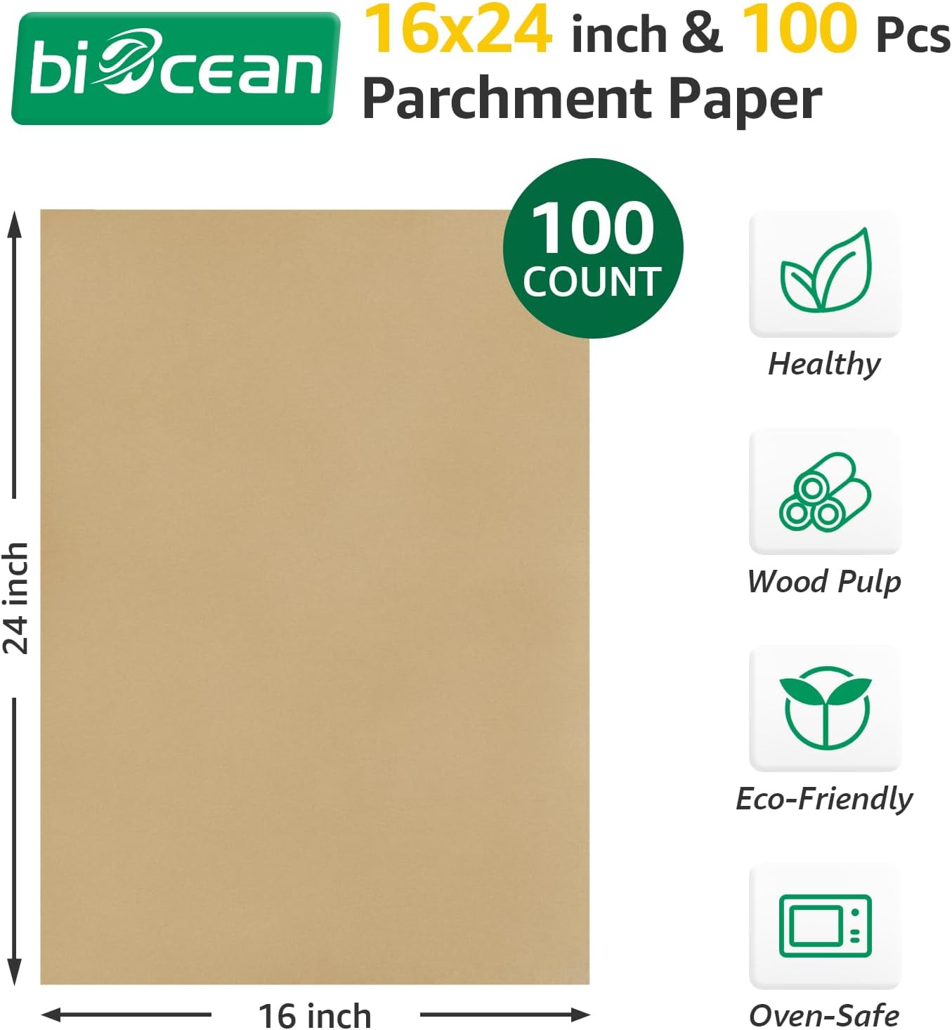 16" x 24" Silicone Coated Parchment Papers-1,200/Case