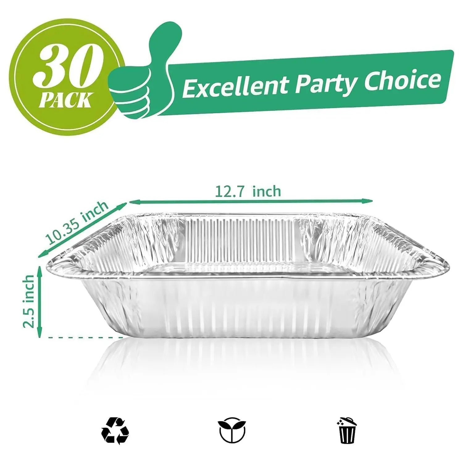 9" x 13" Half Size Heavy-Duty Foil Steam Pan-30/Case