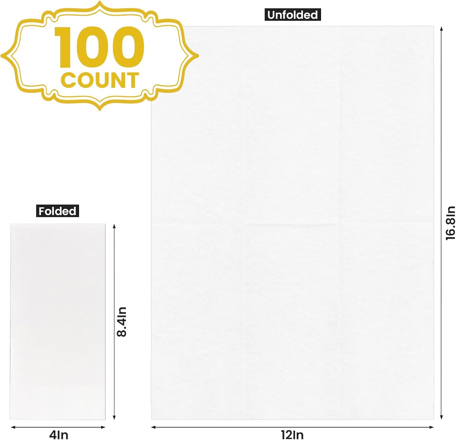 12"x16.8" White Airlaid Napkins-2,000/Case
