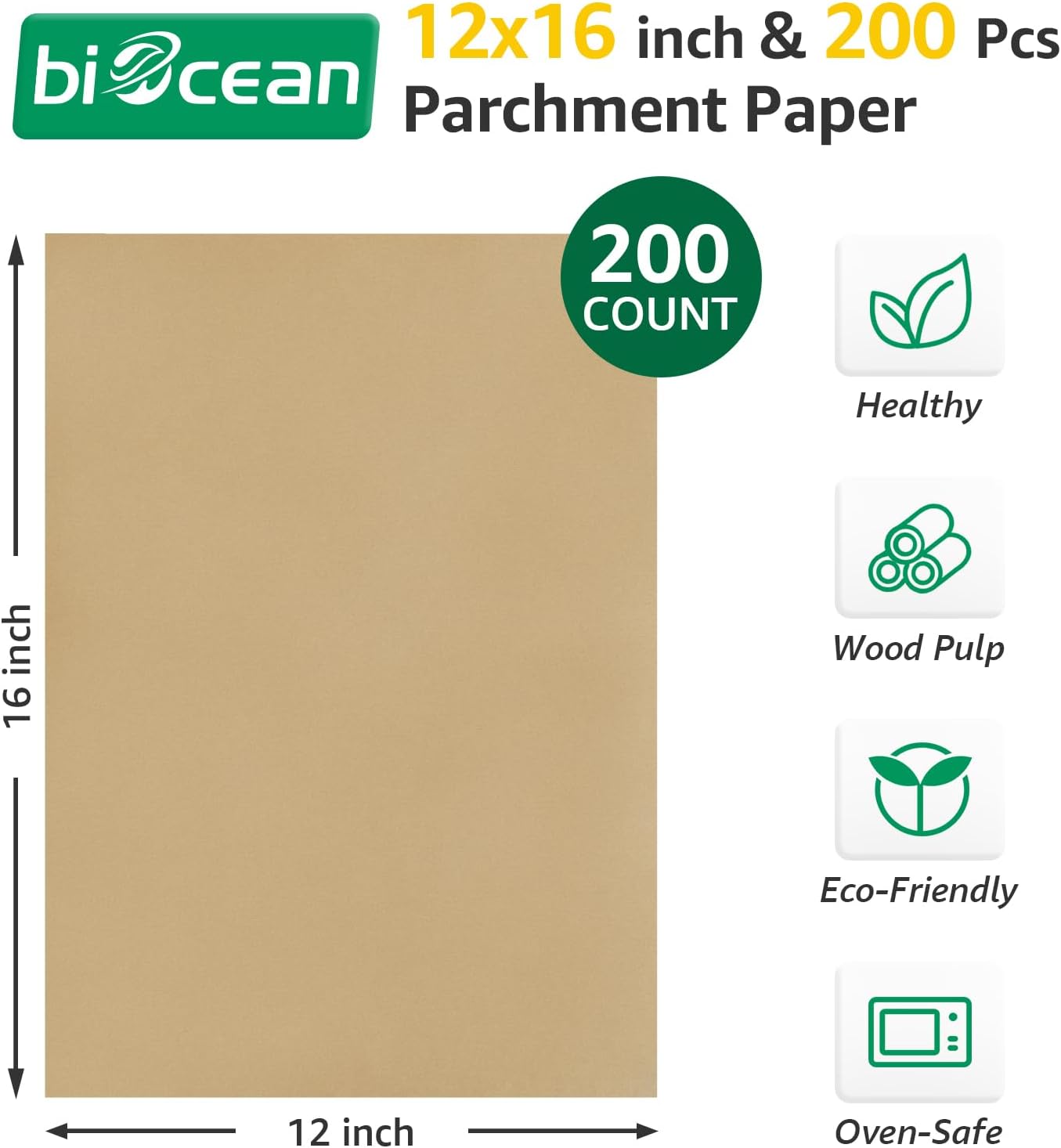 12" x 16" Silicone Coated Parchment Papers-3,200/Case