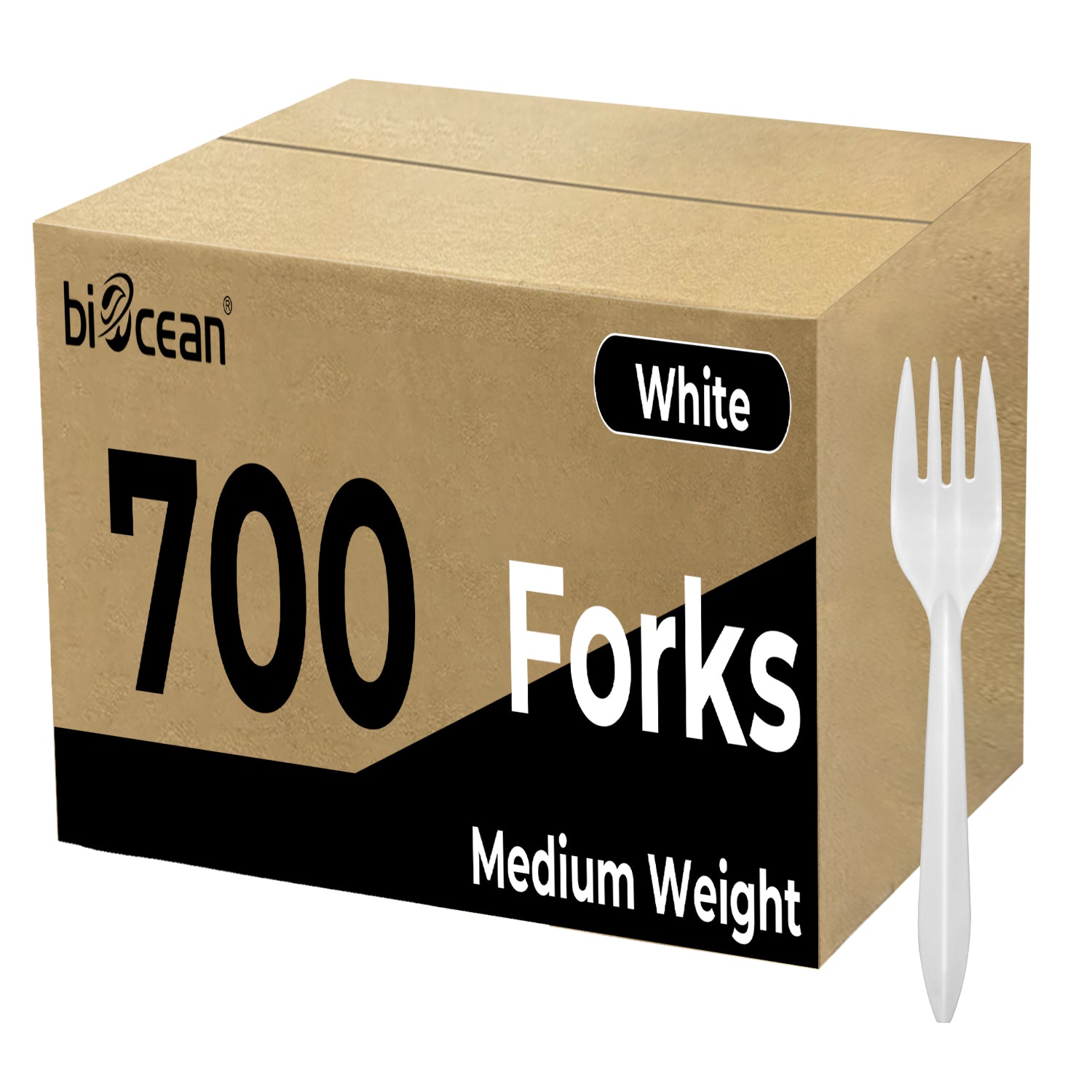Medium Weight Plus White PP Fork - 700/Case