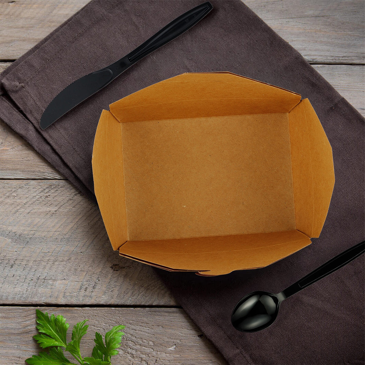 [200ct] Kraft Microwavable Folded Paper #2 Take-Out Containers | 54oz