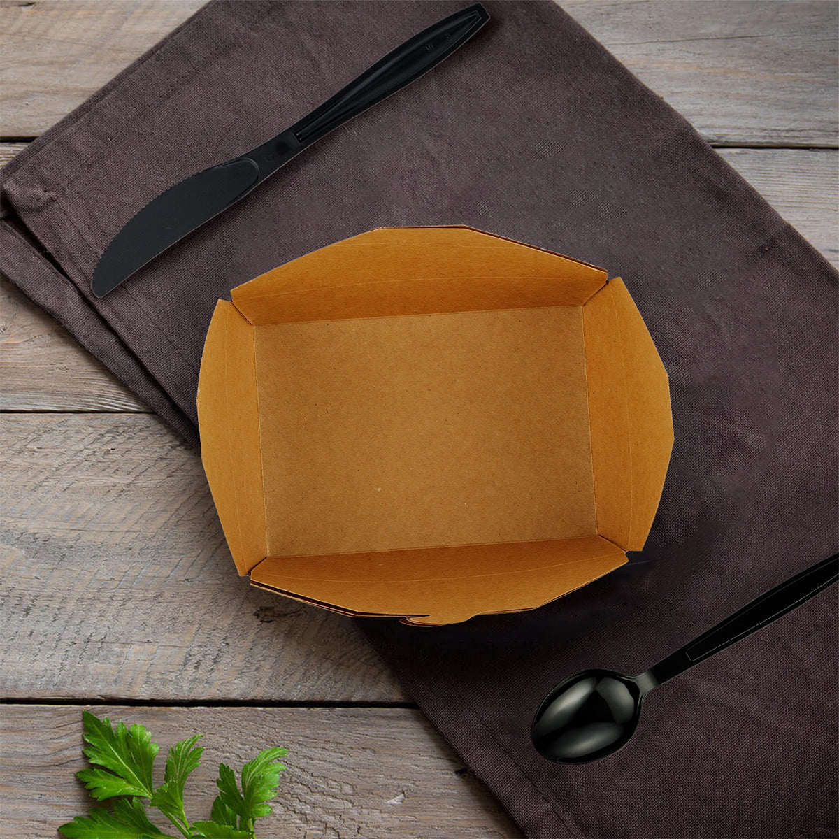 [450ct] Kraft Microwavable Folded Paper #1 Take-Out Containers | 30oz