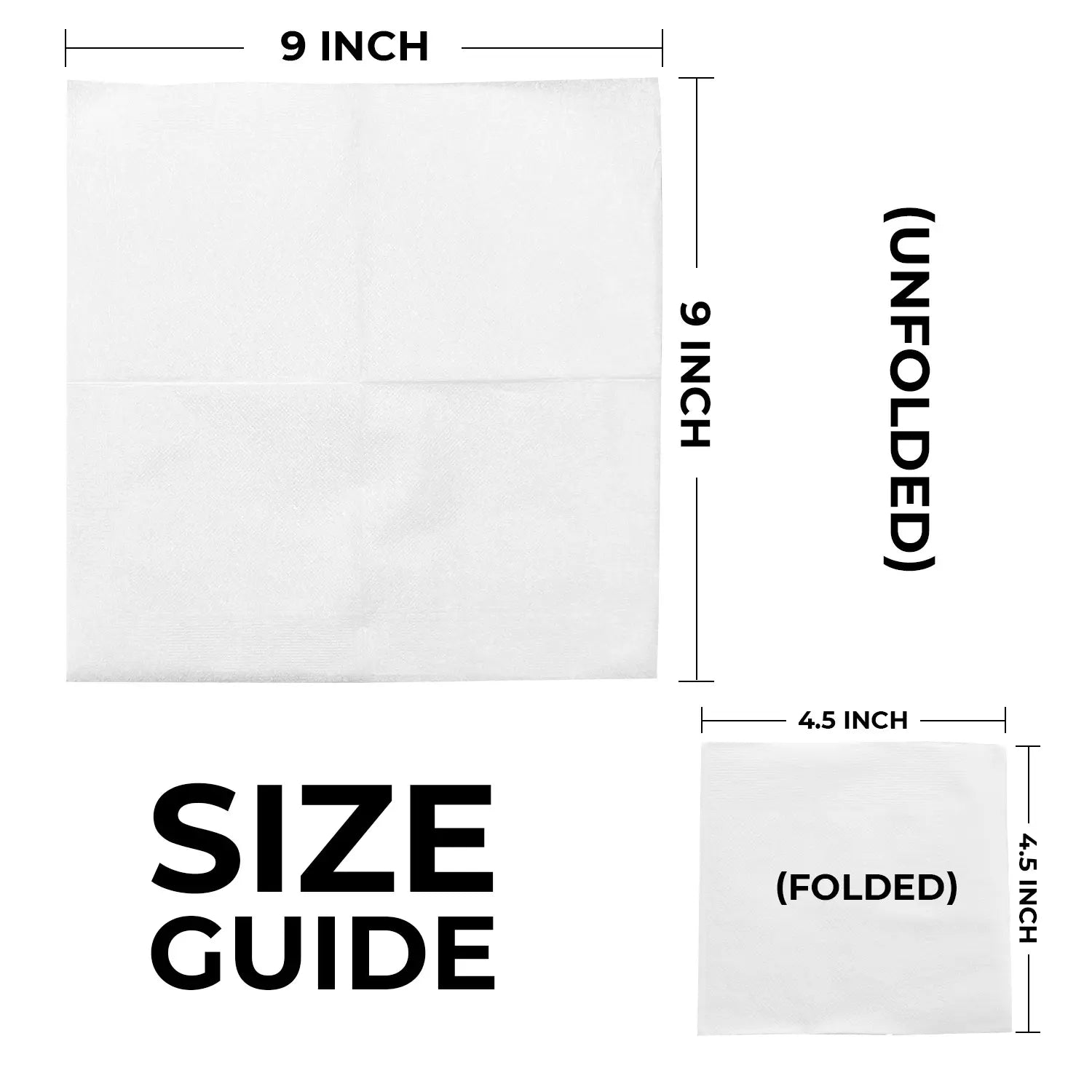 9" x 9" White 1-Ply 1/4 Fold Beverage Napkins-4,000/Case