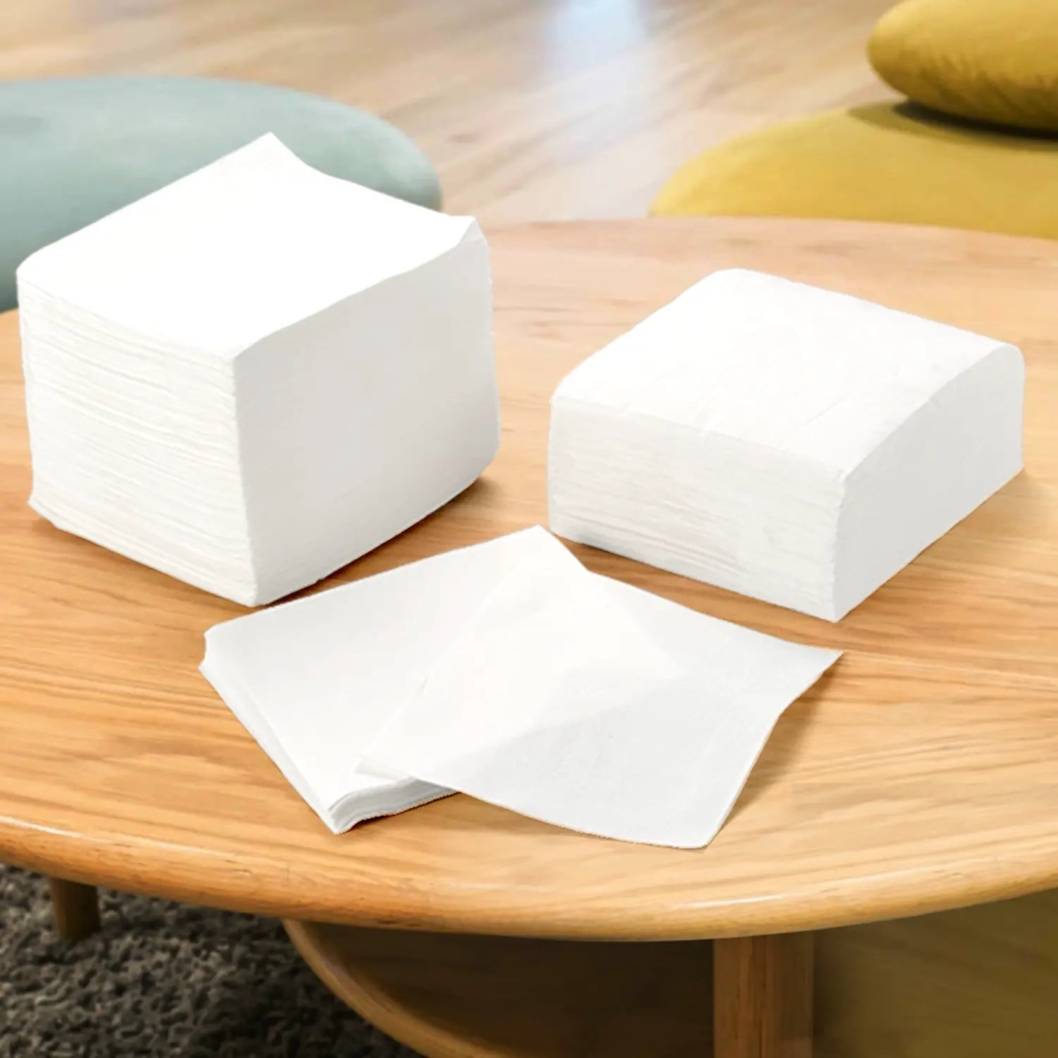 12" x 12" White 1-Ply 1/4 Fold Lunch Napkins-6,000/Case