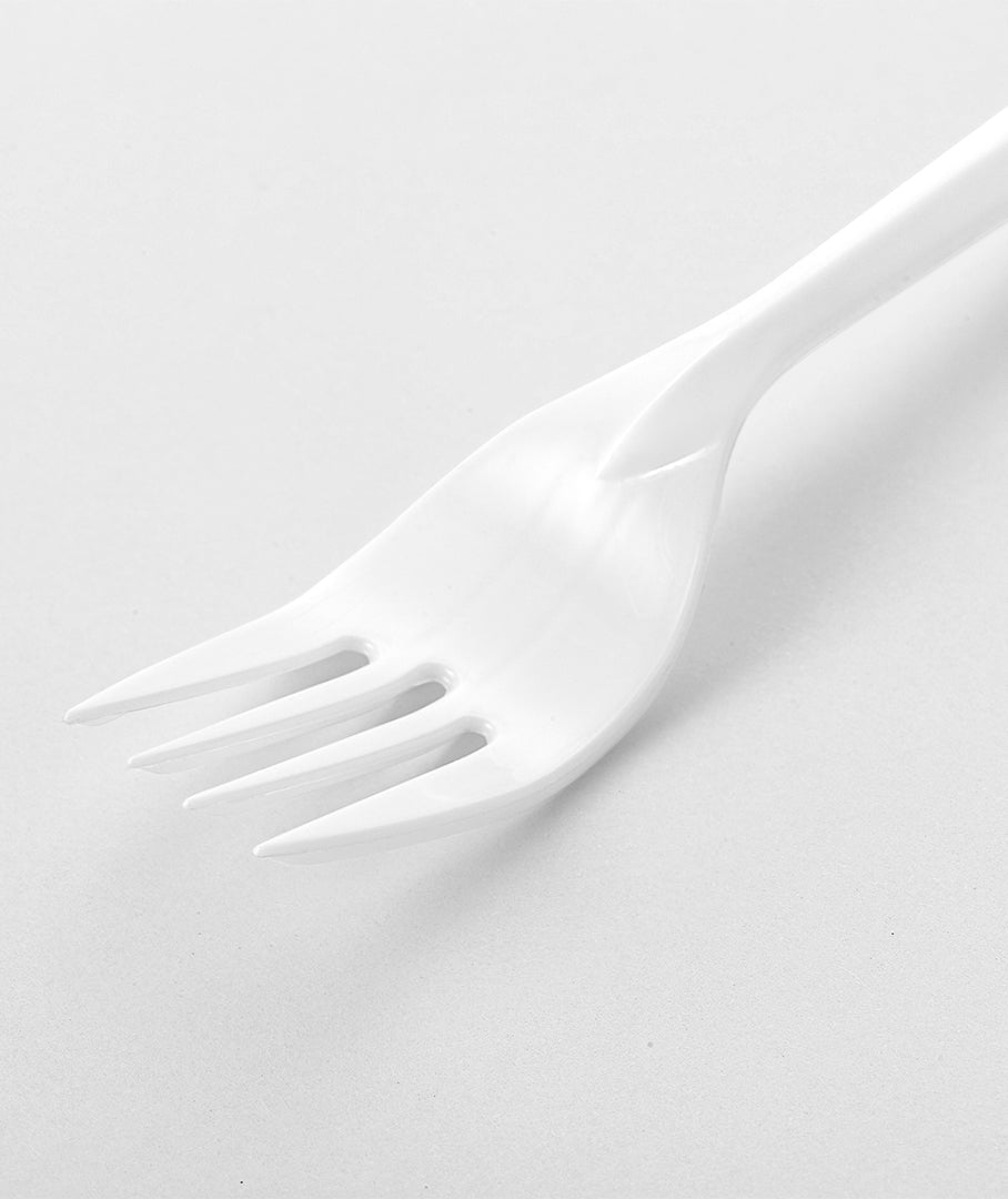 [700ct] PP Plastic Medium Weight Plus Forks | White - Biocean by Danube BlueBiocean