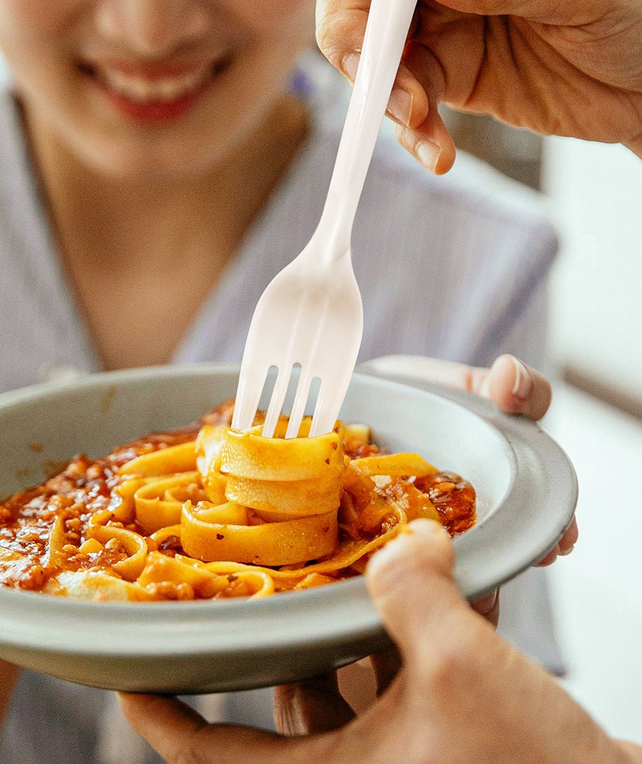 [700ct] PP Plastic Medium Weight Plus Forks | White - Biocean by Danube BlueBiocean
