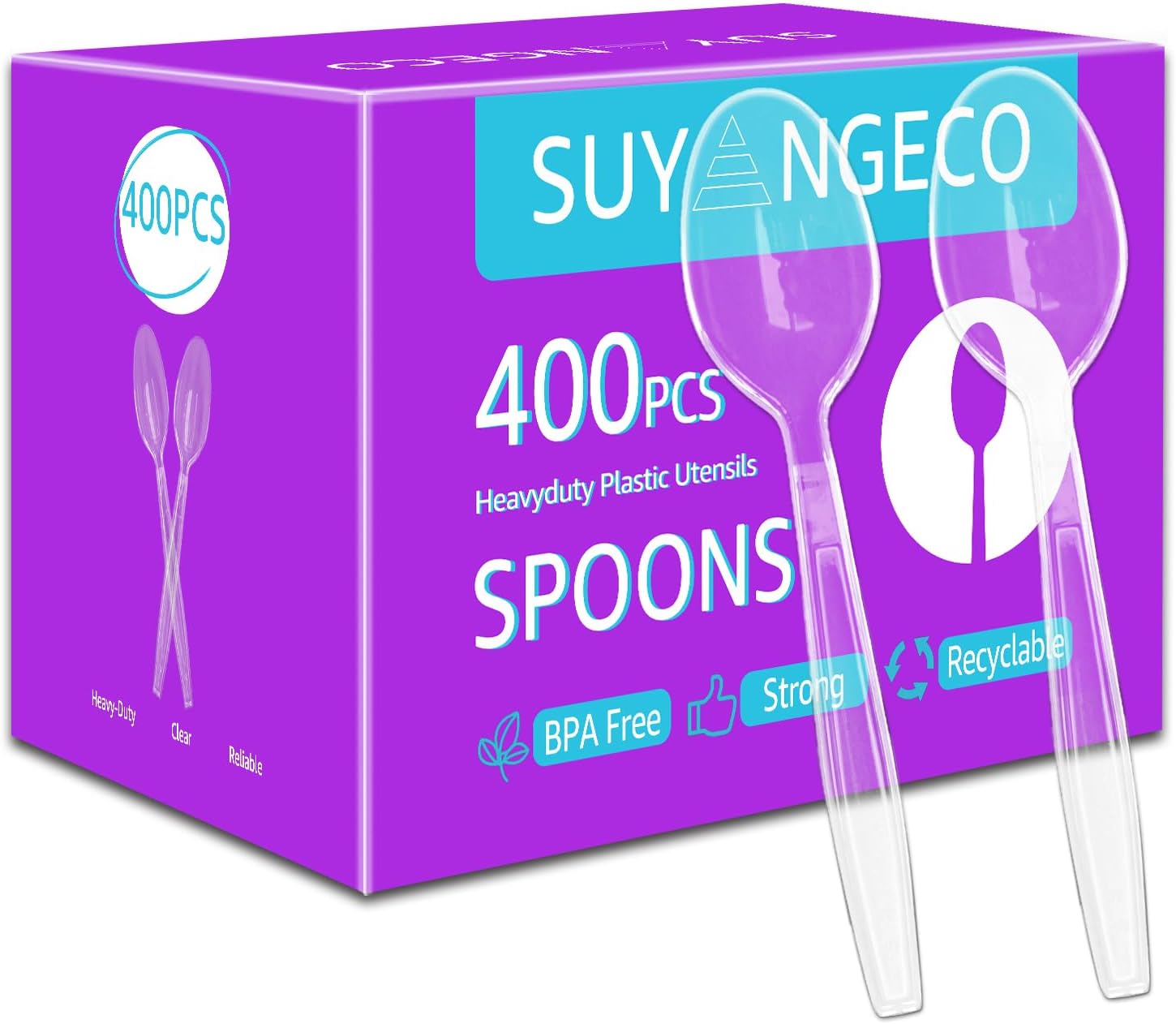 Heavy Weight Clear PS  Plastic Tea Spoons - 3,200/Case