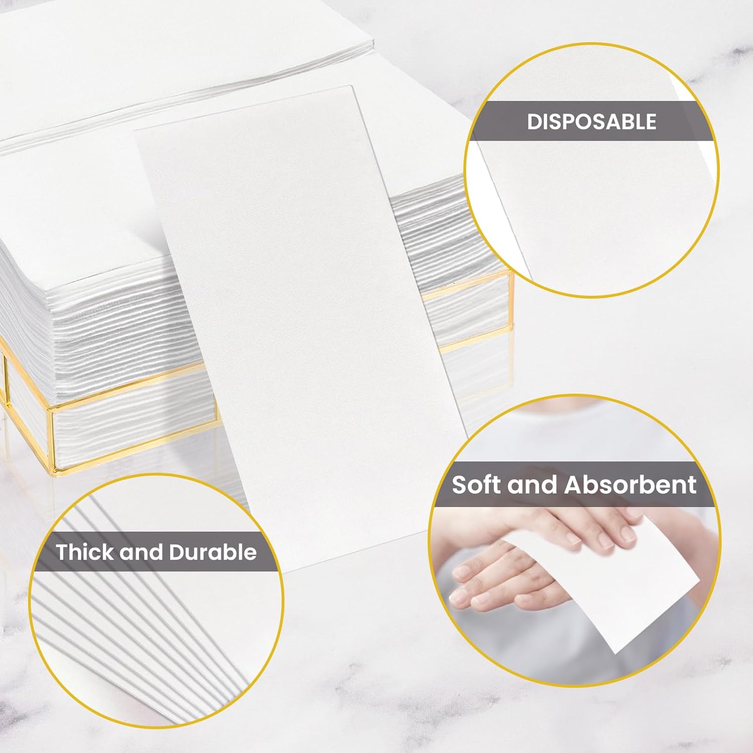 12"x16.8" White Airlaid Napkins-2,000/Case