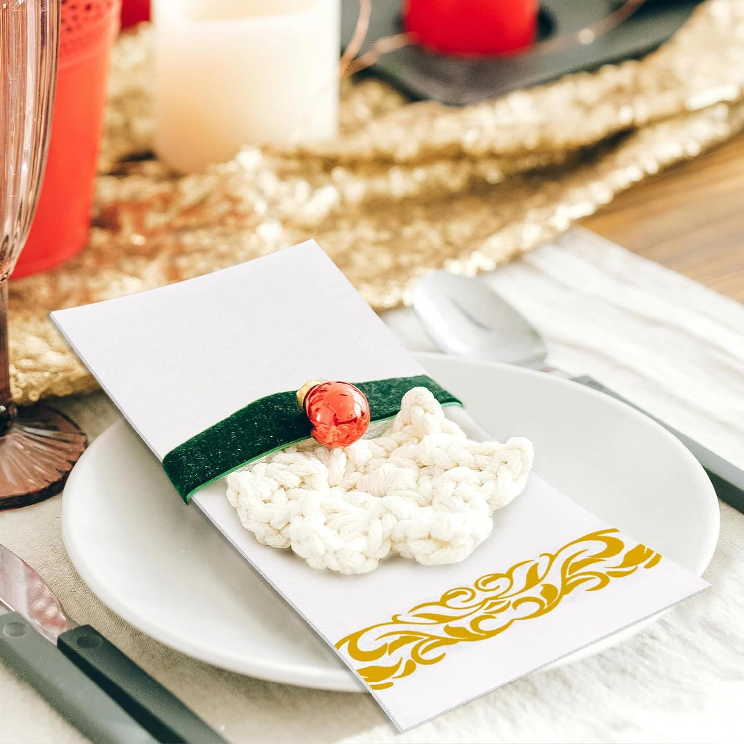 12"x16.8" Golden Embossed Airlaid Napkins-2,000/Case