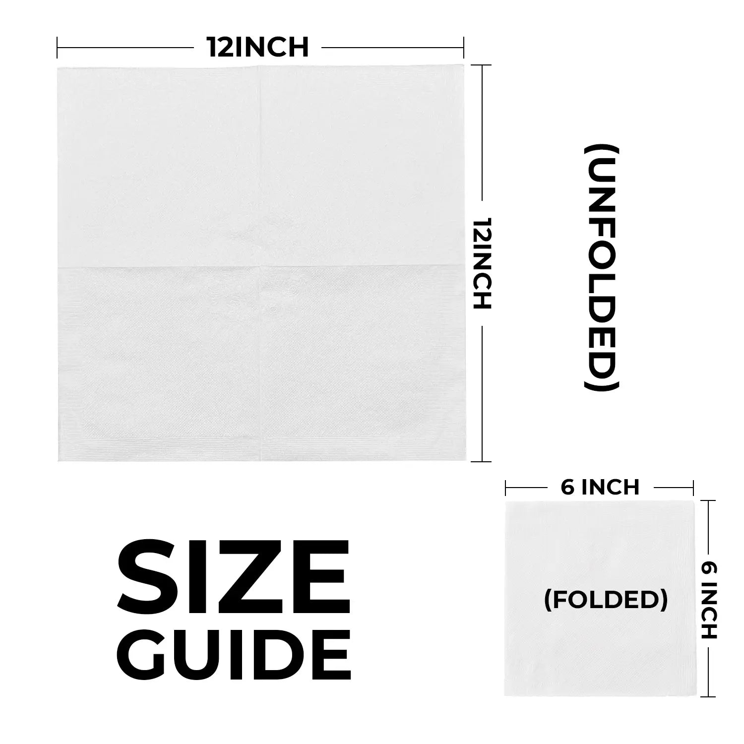 12" x 12" White 1-Ply 1/4 Fold Lunch Napkins-6,000/Case