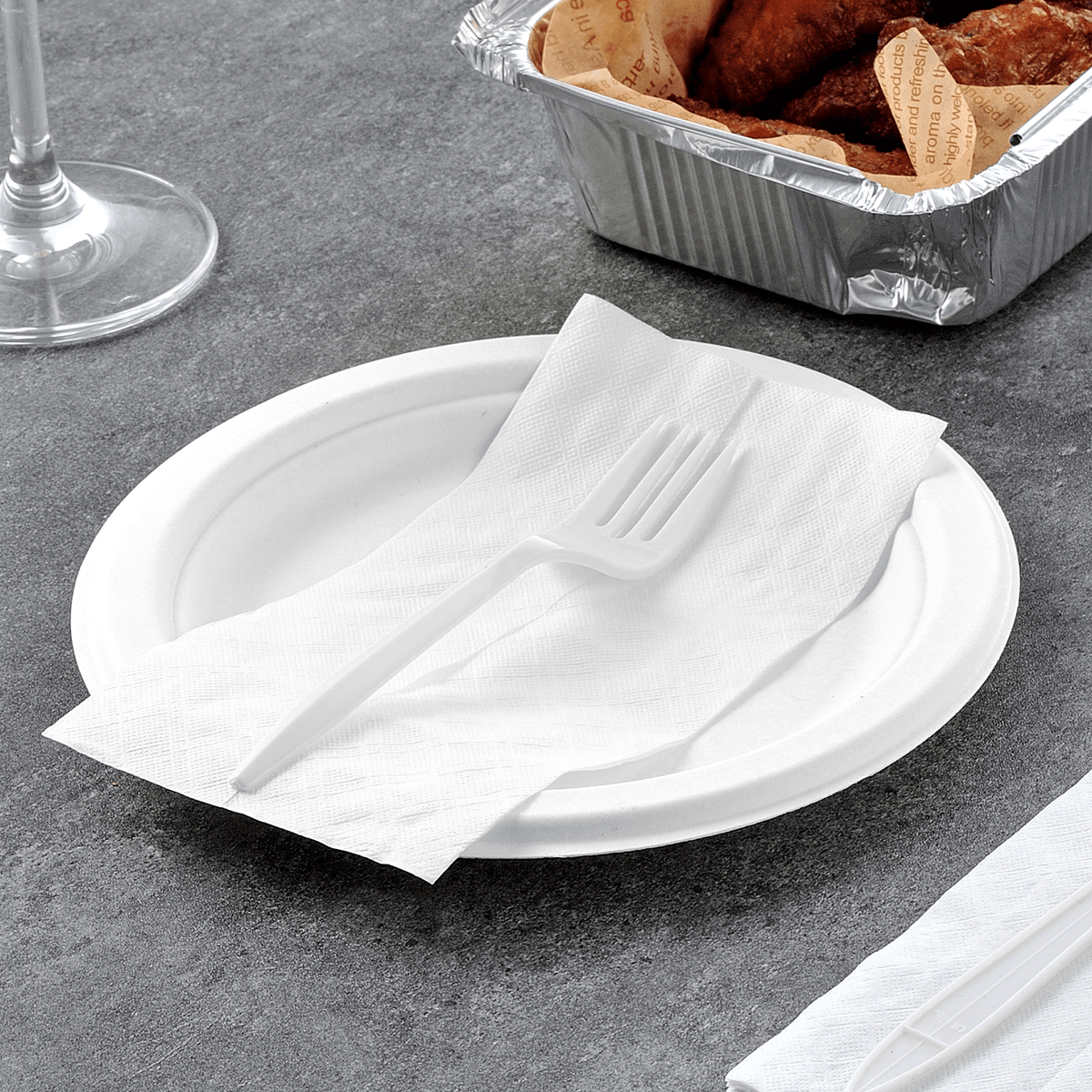 [8,000ct] 6.7" x 9.8" 1-Ply Napkins | Low-Fold | 1/6 Fold | White - Biocean by Danube BlueBiocean