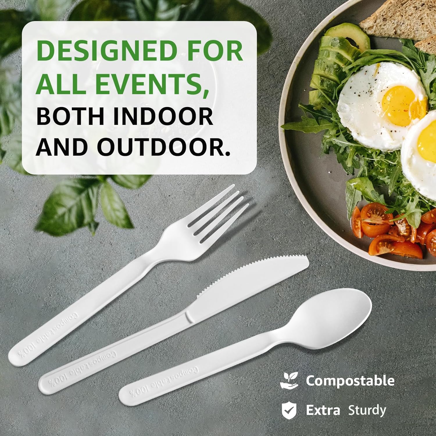 Heavy Weight White  compostable PLA Fork- 3,240/Case