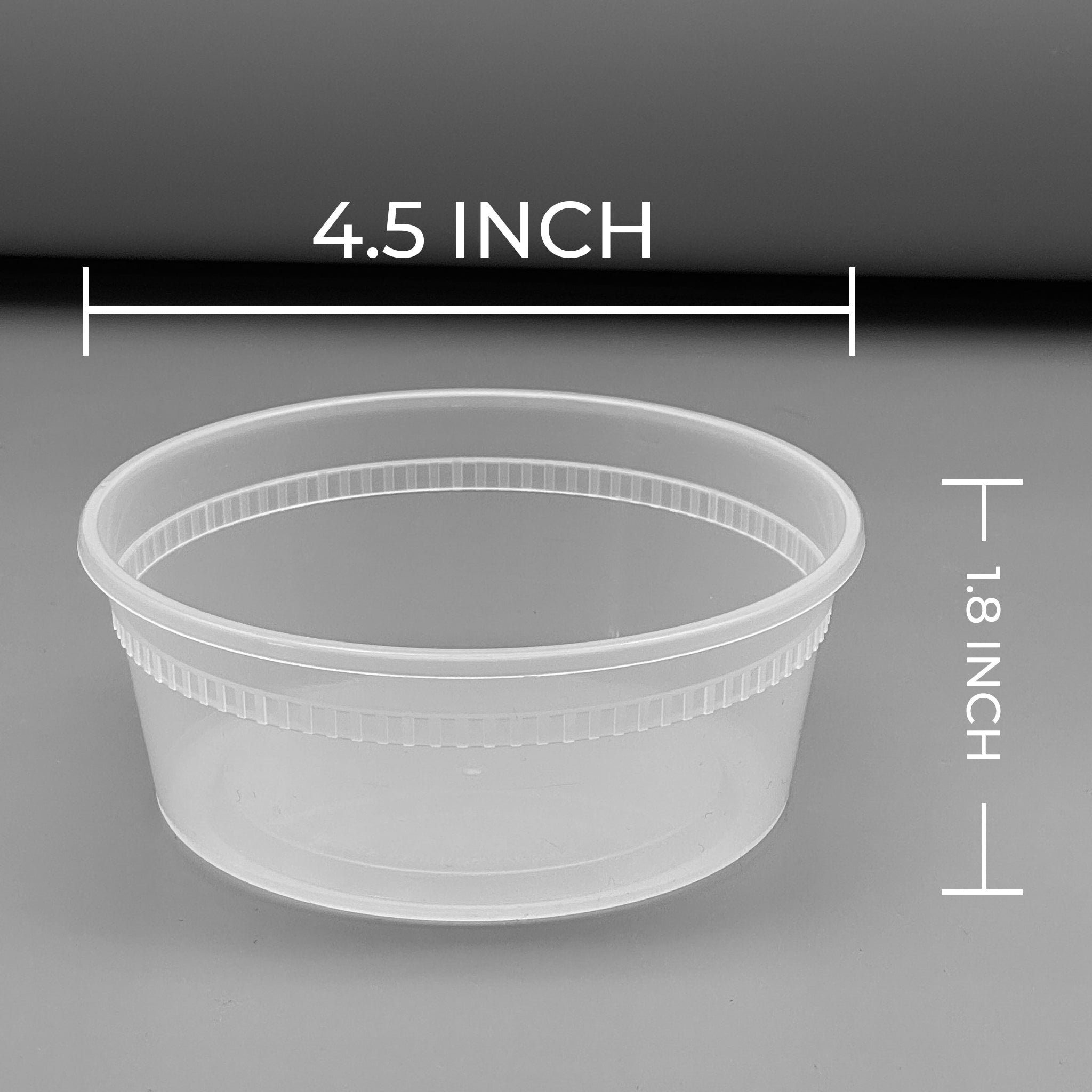 [240ct] 8oz PP Plastic Deli Containers with Lids | Clear