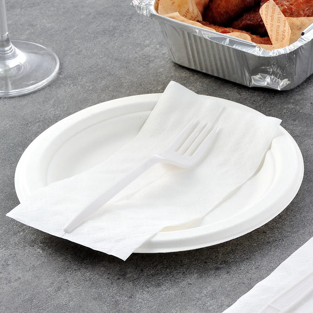 [9,000ct] 7" x 13.4" 1-Ply Napkins | Tall-Fold | 1/6 Fold | White - Biocean by Danube BlueBiocean