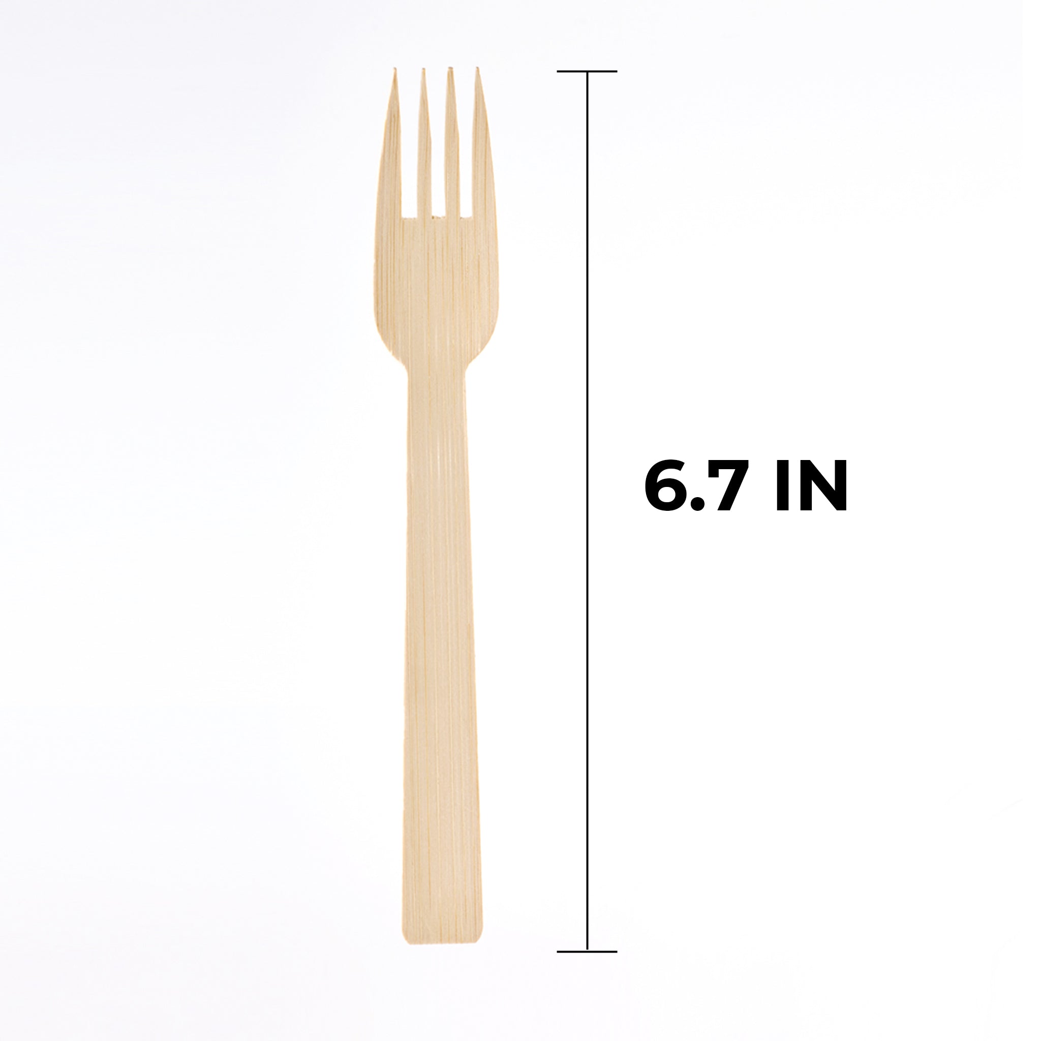 [1,000ct] 6.7" Compostable Bamboo Fork | Brown