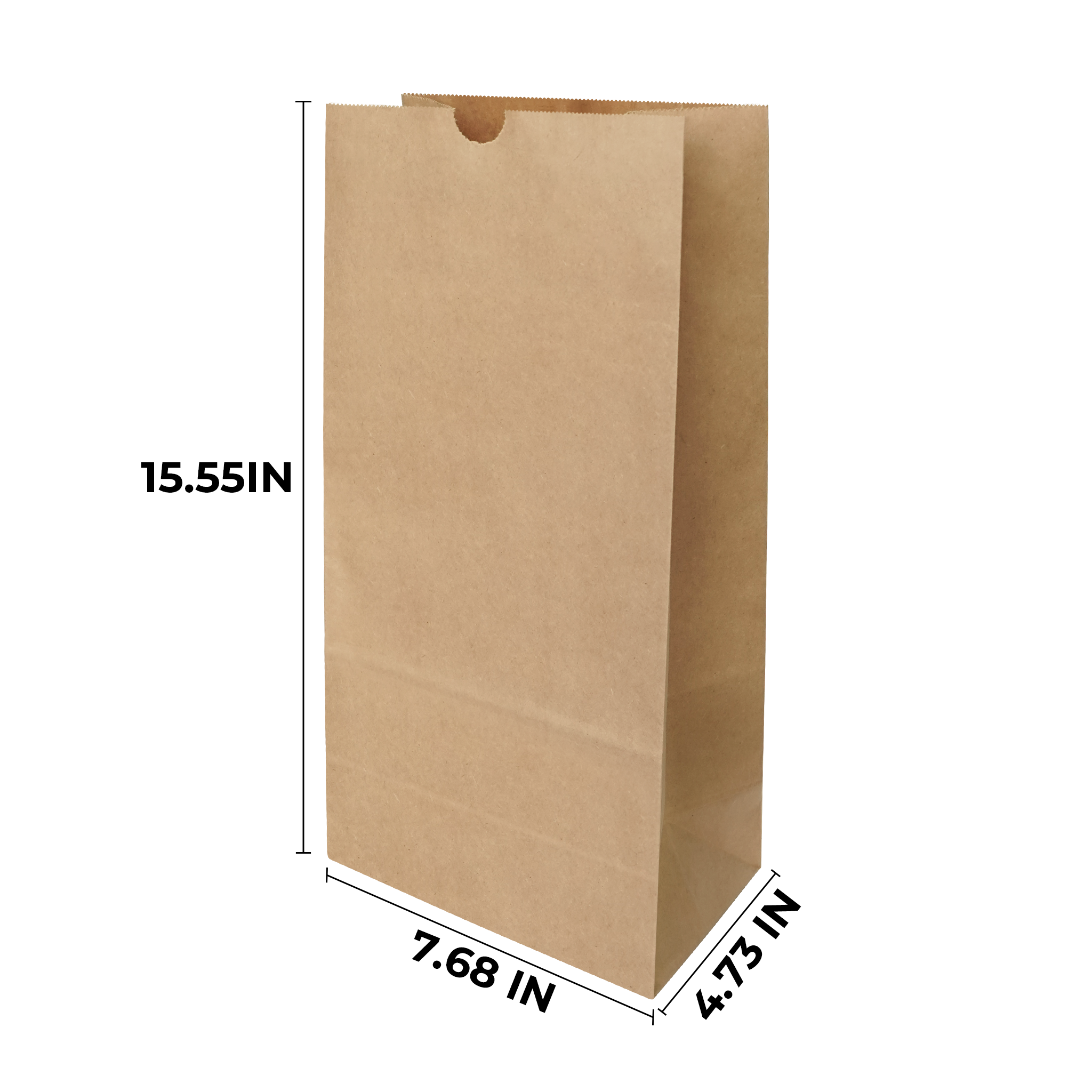 [400ct] 7.68"×4.73" ×15.55"  Kraft Paper Customizable Bag | Natural