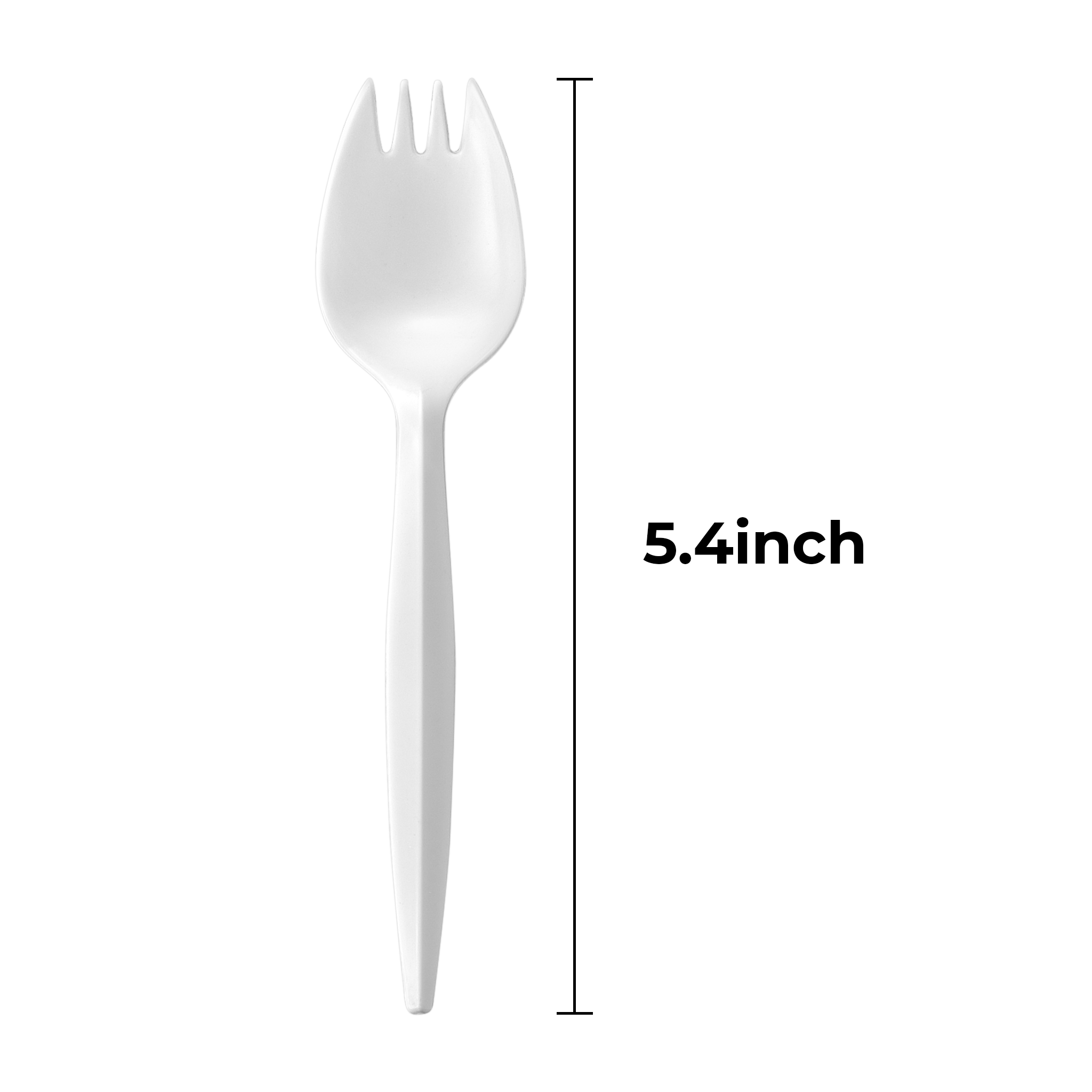 [1,000ct] PP Plastic Medium Weight Cutlery Kits (Spork, Straw,  Napkin) | White