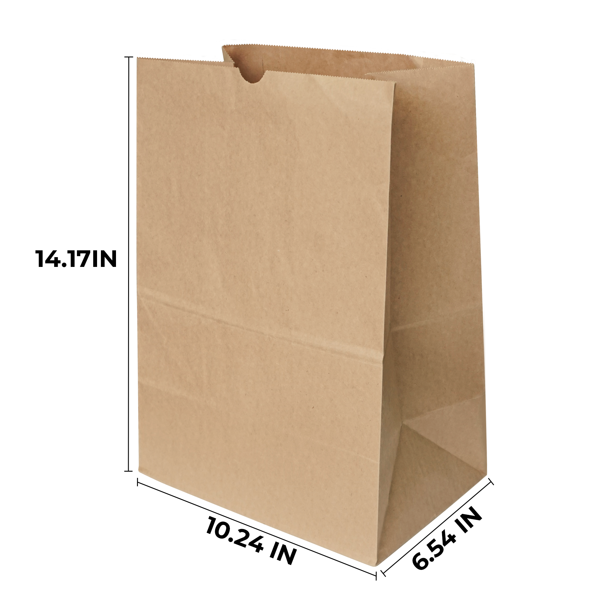 [400ct] 10.24" ×6.54" ×14.17" Kraft Paper Customizable Bag | Natural