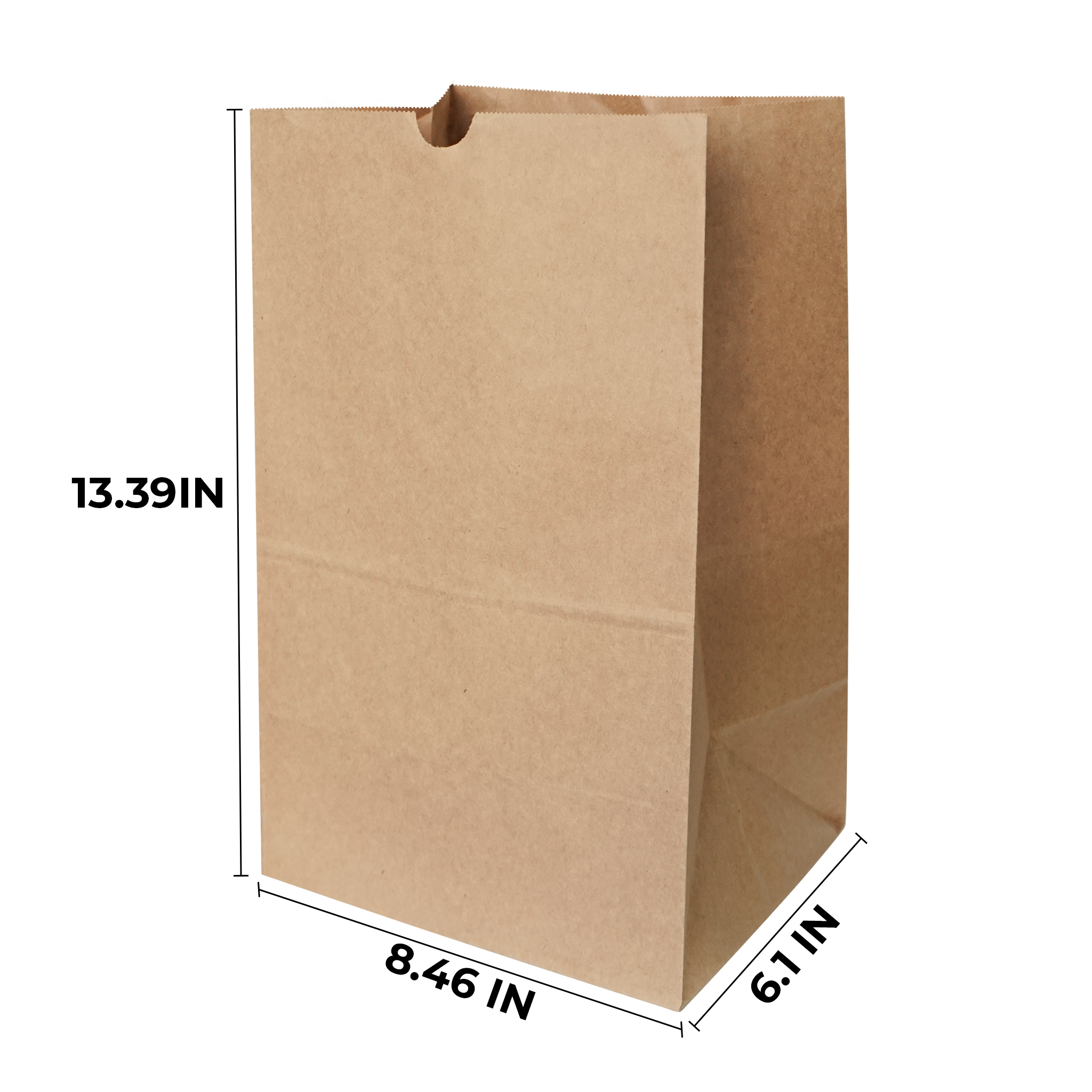 [400ct] 8.46"×6.1"×13.39" Kraft Paper Customize Now Bag | Natural
