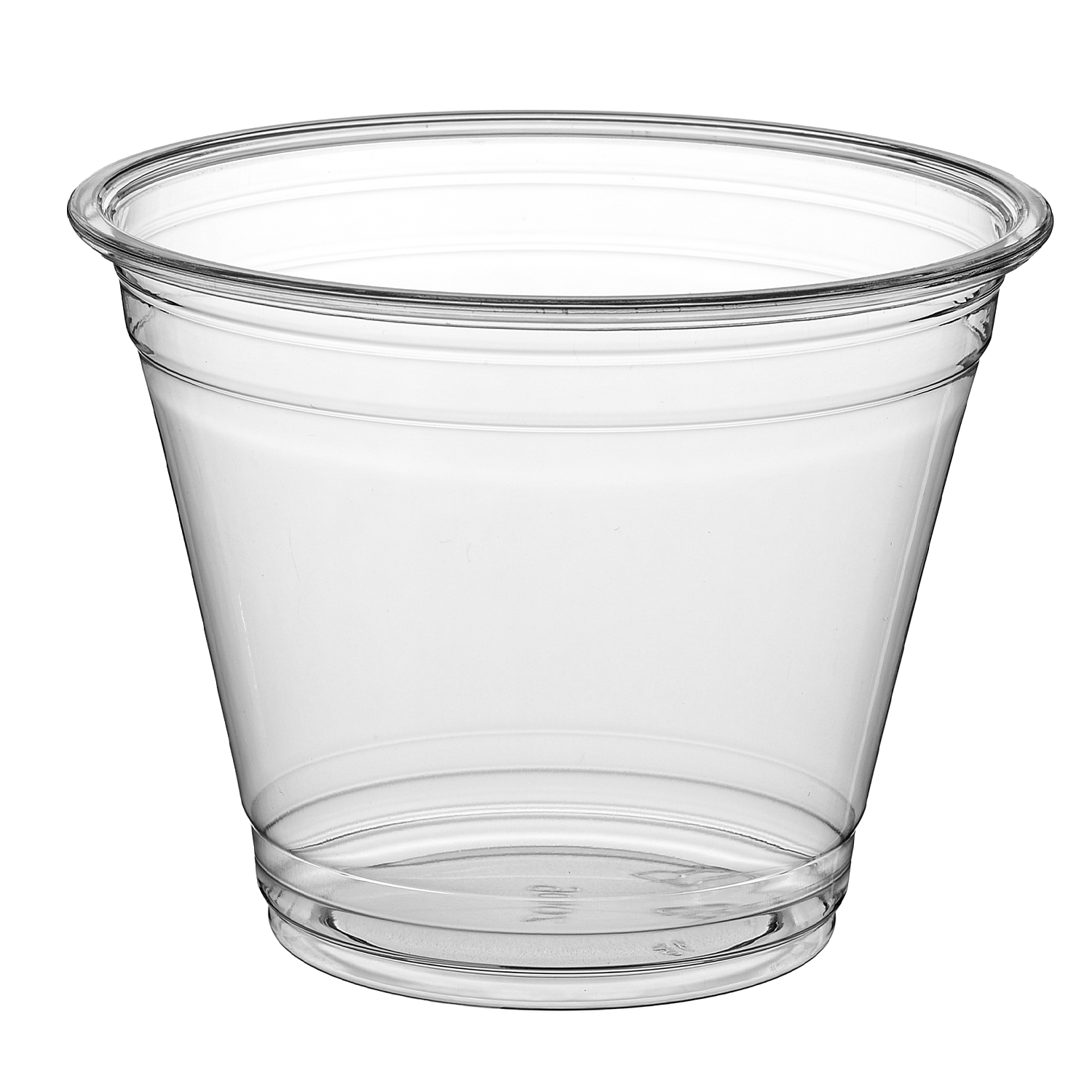 9 oz Clear PET Plastic Juice Cup with 92mm-1,000/Case