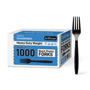 [1,000 ct] PS Plastic Extra Heavy Weight Forks | Black