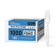 [1,000ct] PS Plastic Extra Heavy Weight  Forks | Clear