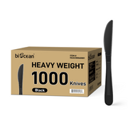 [1,000ct] PP Plastic Heavy Weight Knives | Black