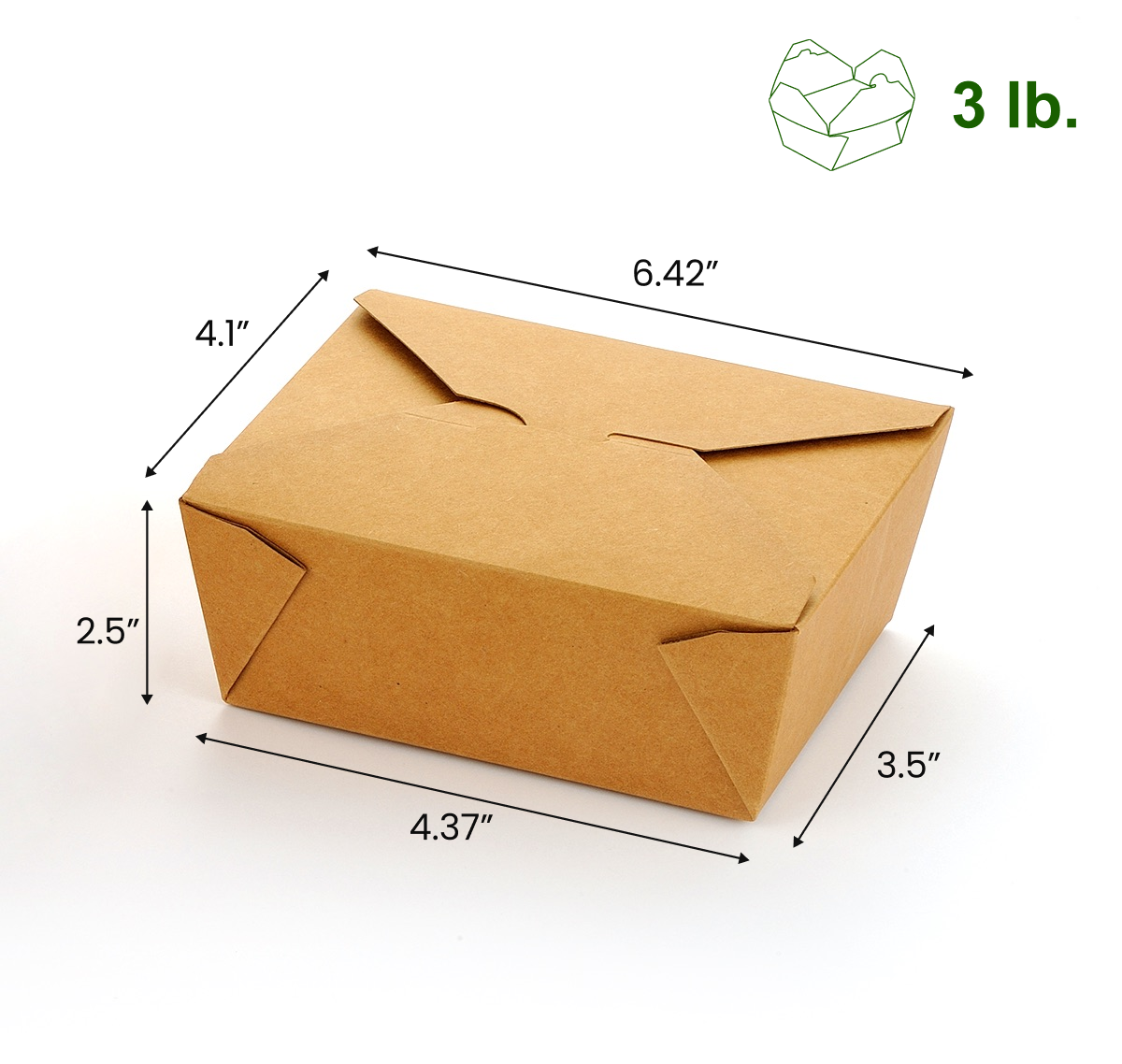 27oz Kraft Paper  Take-Out Boxes - 200/Case