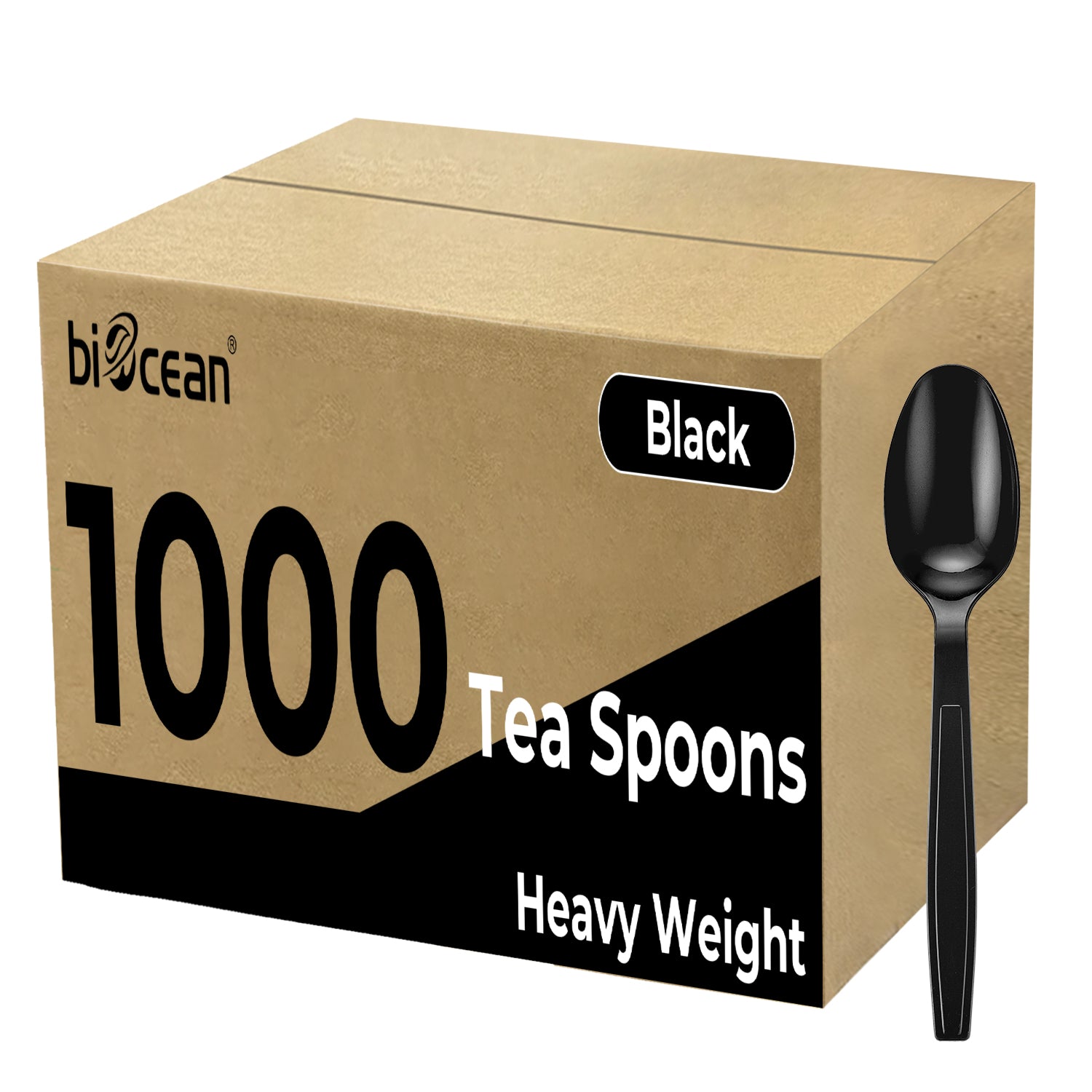 Heavy Weight Black PS Tea Spoons Bulk  Box- 1,000/Case