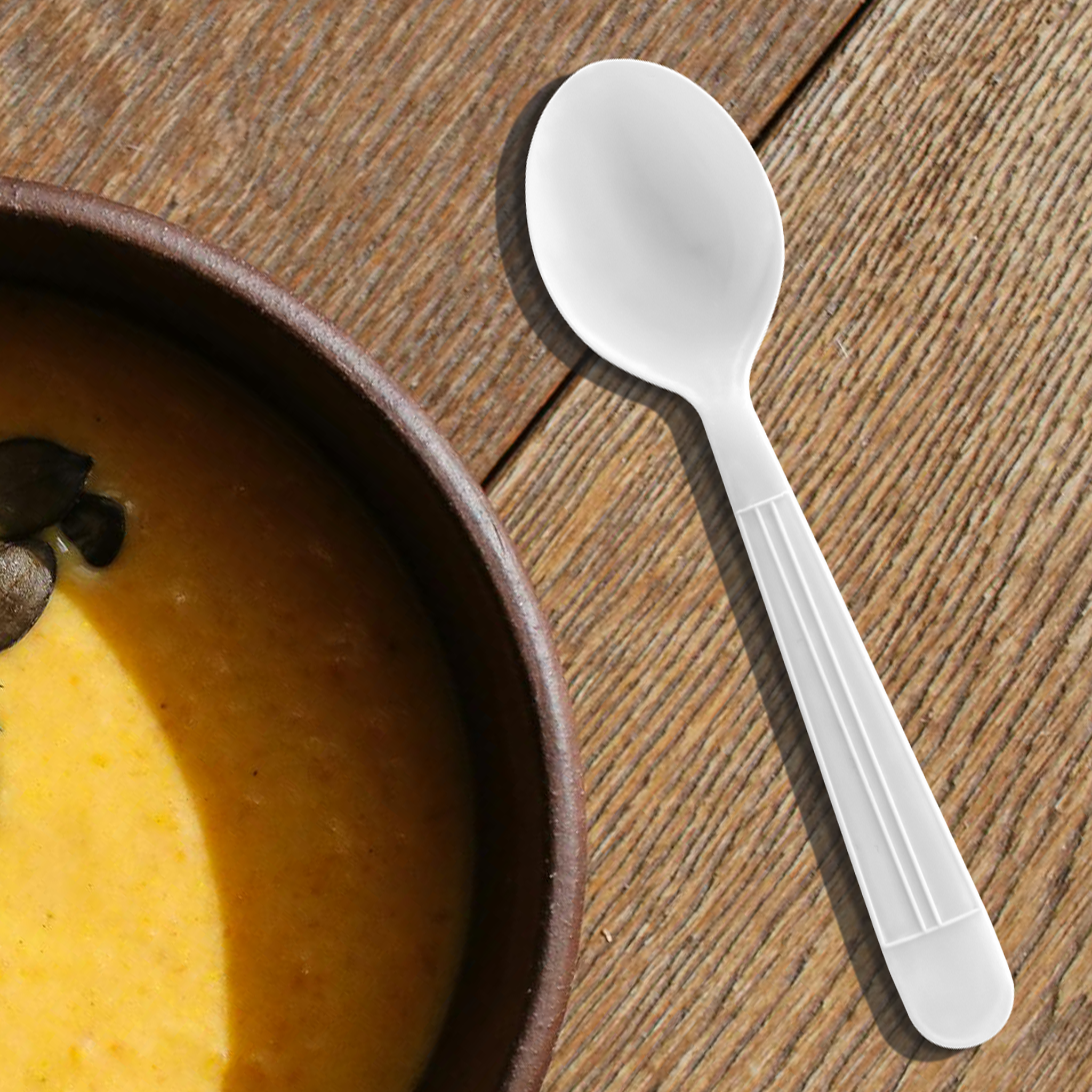 [1,000ct] PP Plastic Heavy Weight  Soup Spoons | White