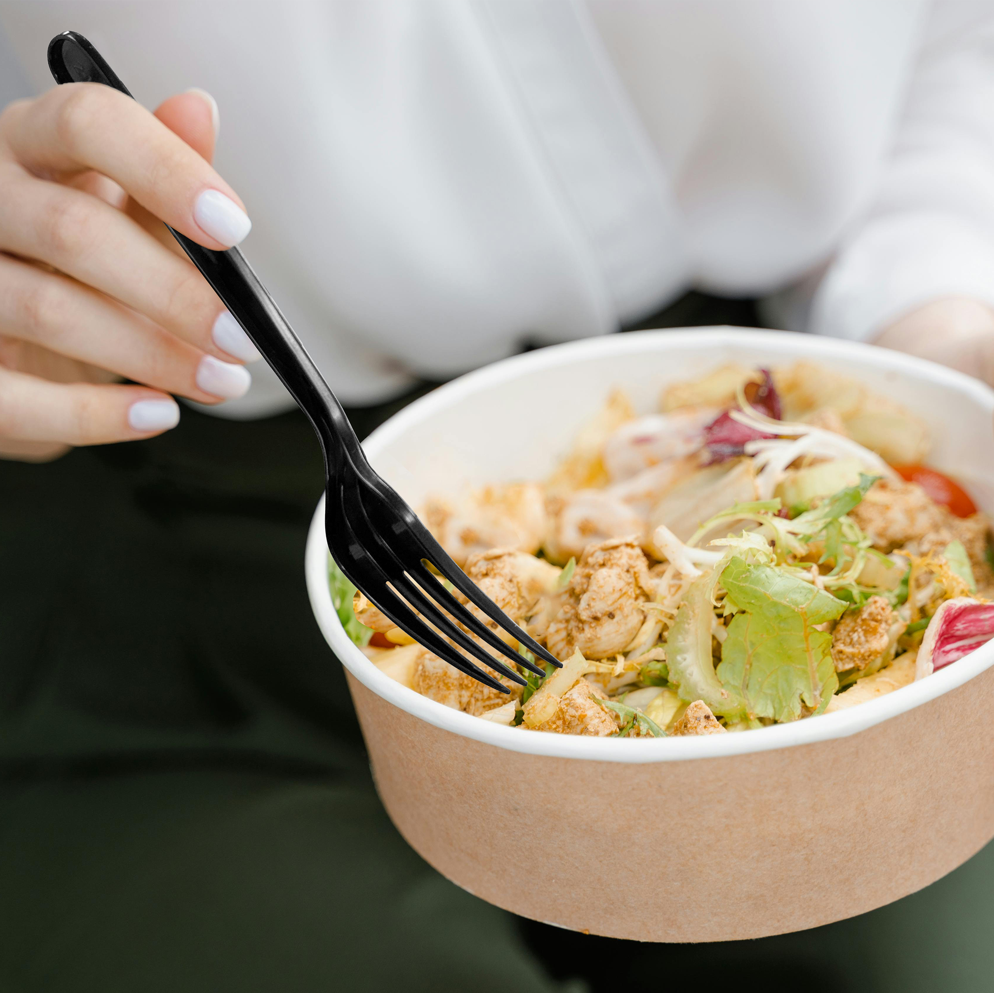 [1,000 ct] PP Plastic Heavy Weight  Forks | Black