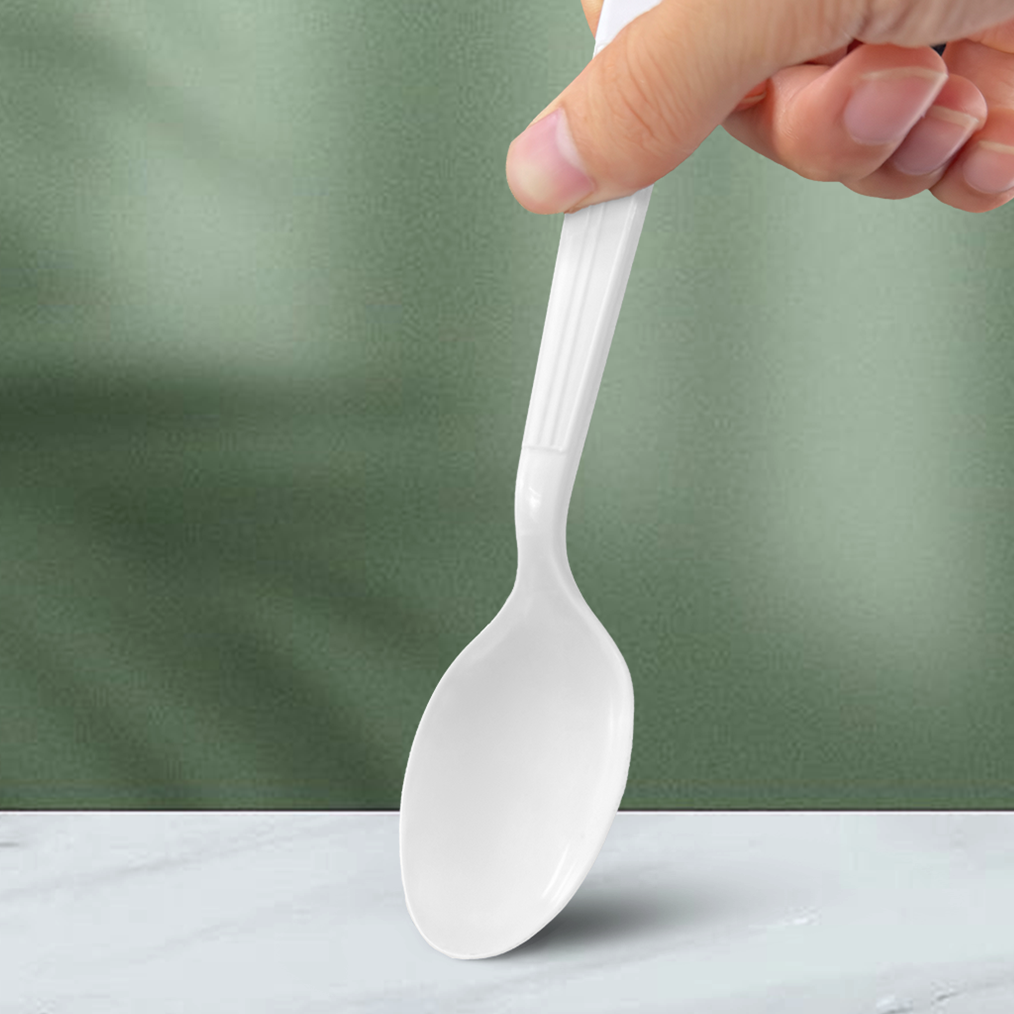 Heavy Weight White PP Plastic Tea Spoons- 1,000/Case