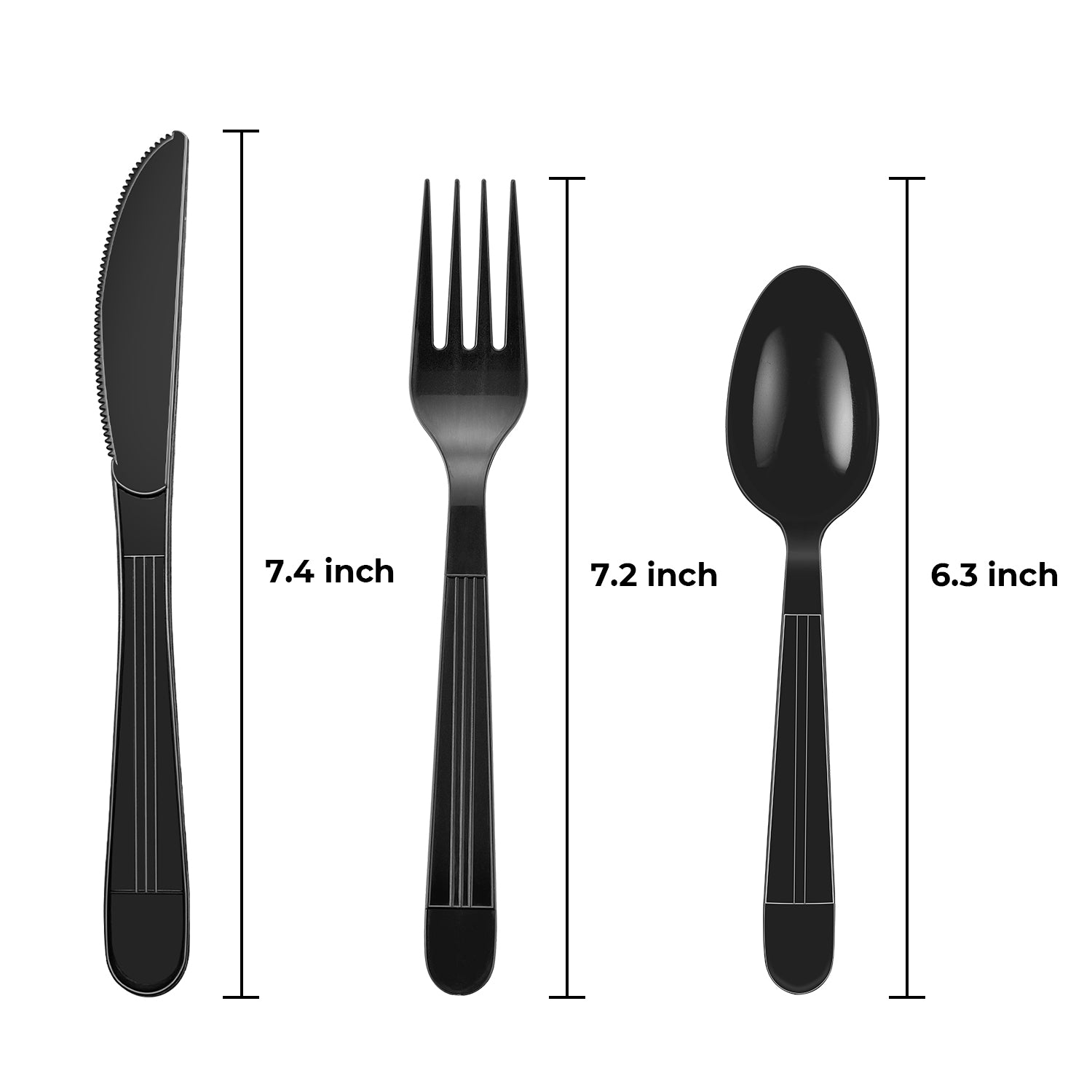 Heavy Weight Black PP Plastic Cutlery Kit with Knife, Fork, Tea Spoon, Napkin, and Salt/Pepper Packets- 250/Case