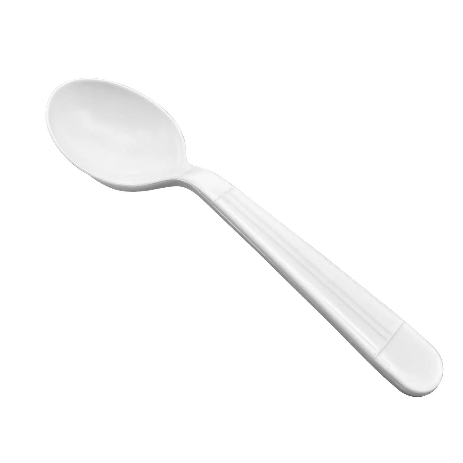 Heavy Weight White PP Plastic Wrapped Soup Spoons - 1,000/Case