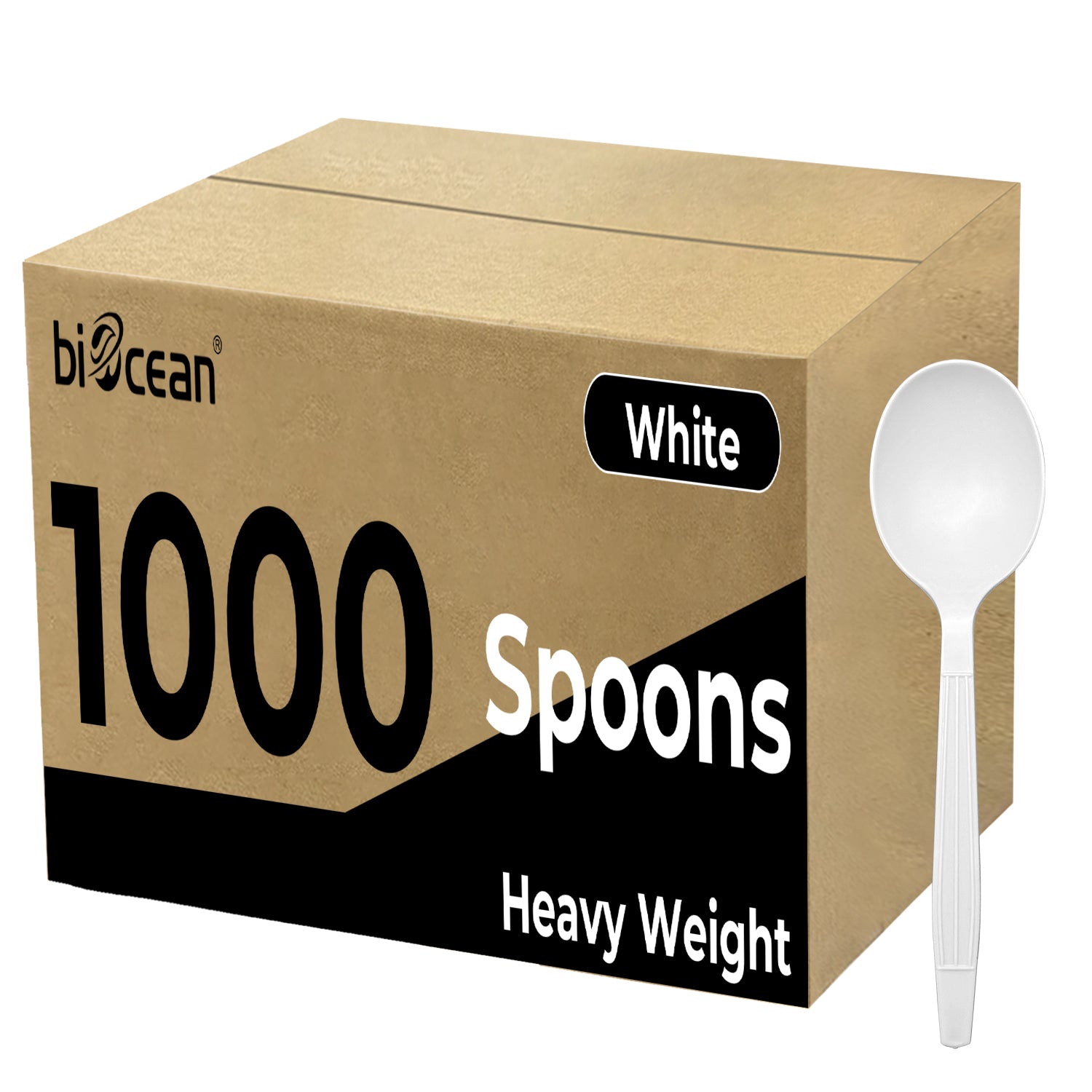 Extra Heavy Weight White PP Soup Spoons Bulk  Box- 1,000/Case