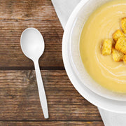Extra Heavy Weight White PP Soup Spoons Bulk  Box- 1,000/Case