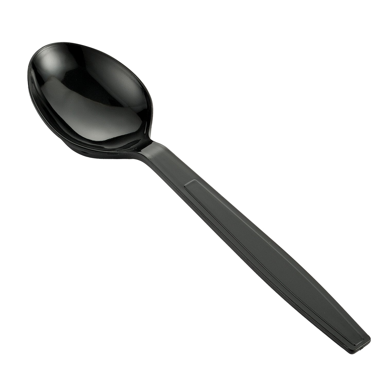 [1,000] PS Plastic Heavy Weight Soup Spoons | Black