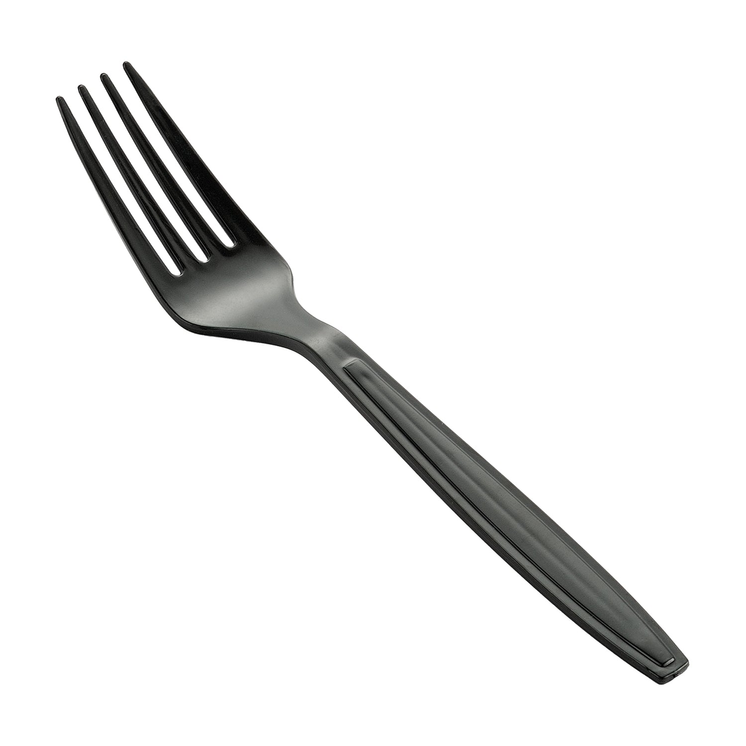 [1,000 ct] PS Plastic Heavy Weight  Forks | Black