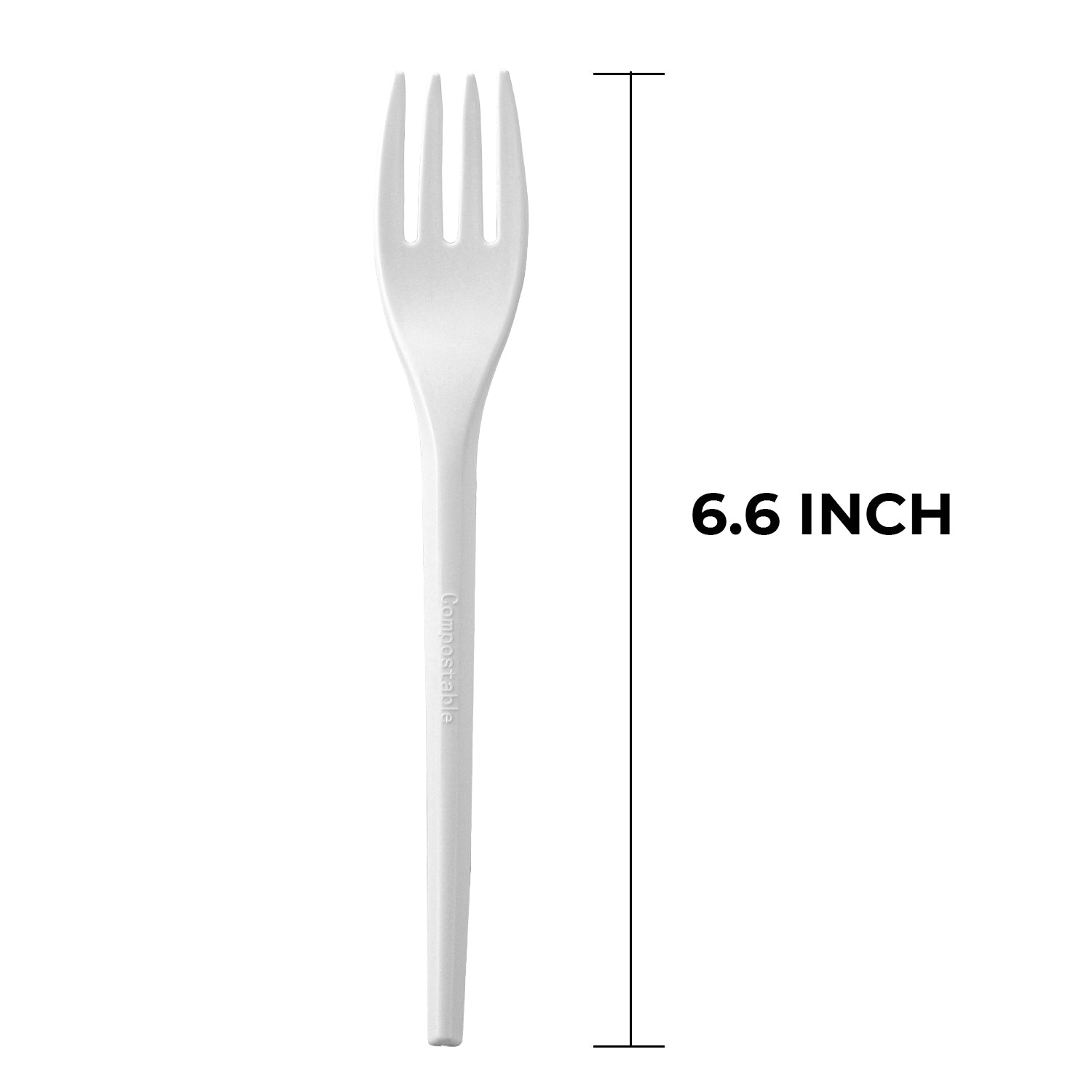 Medium Weight White Compostable PLA  Fork - 1,000/Case