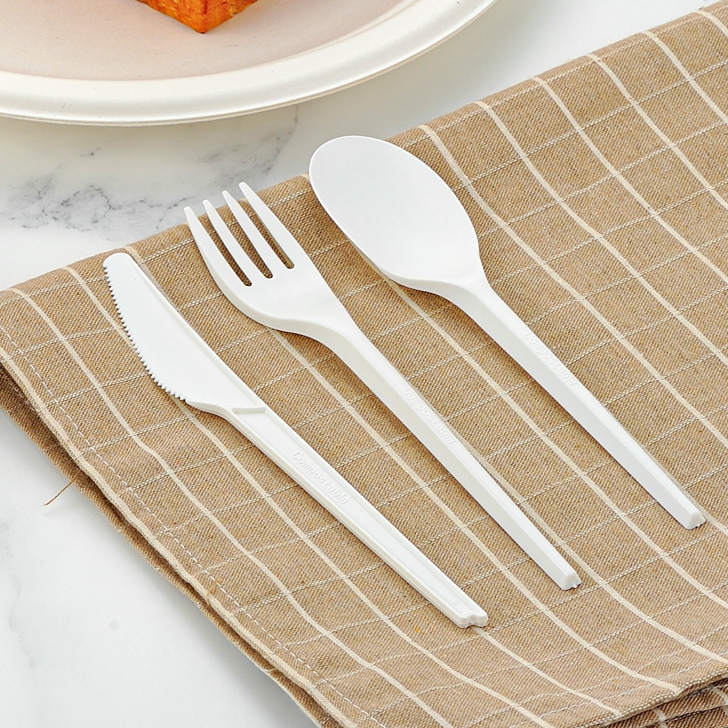 Medium Weight White Compostable PLA  Fork - 1,000/Case