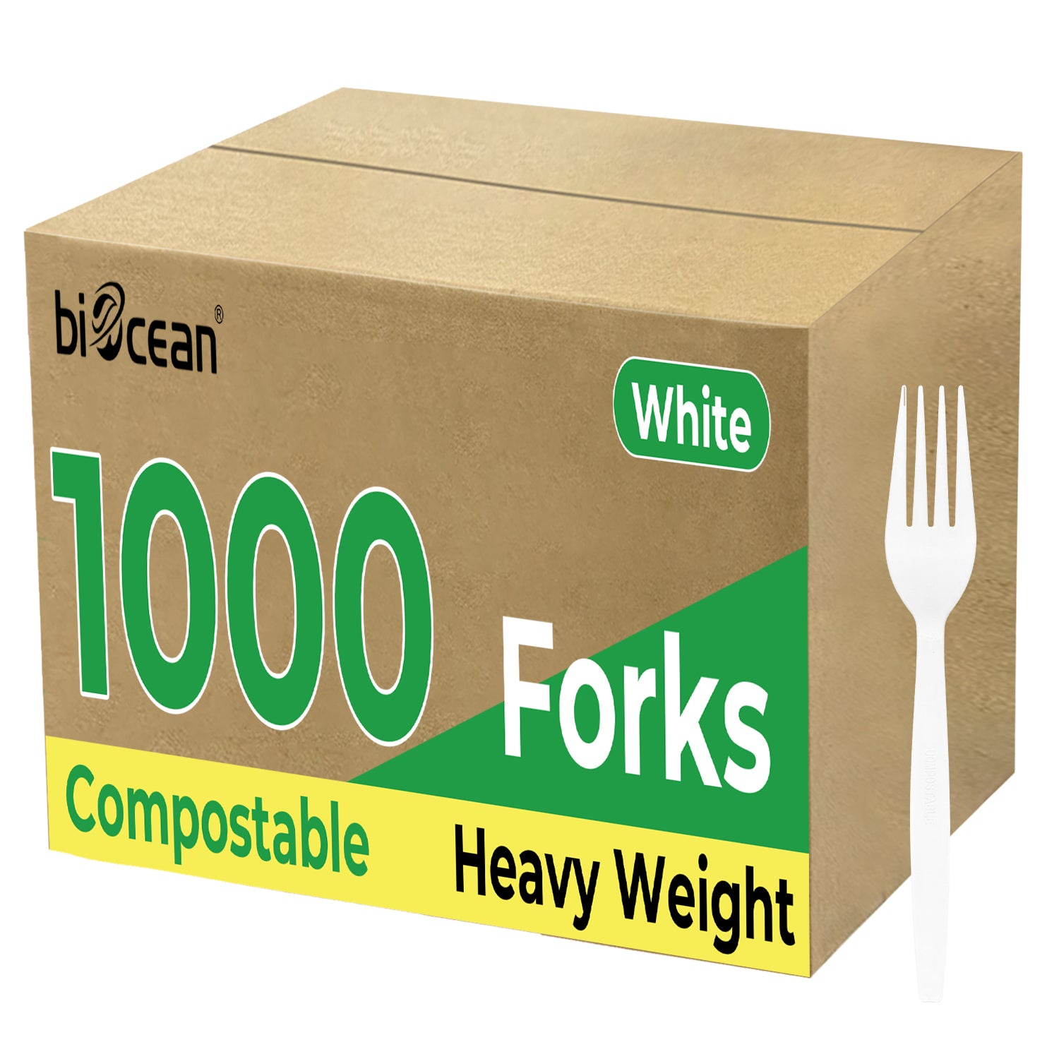 Heavy Weight White  compostable PLA Fork - 1,000/Case