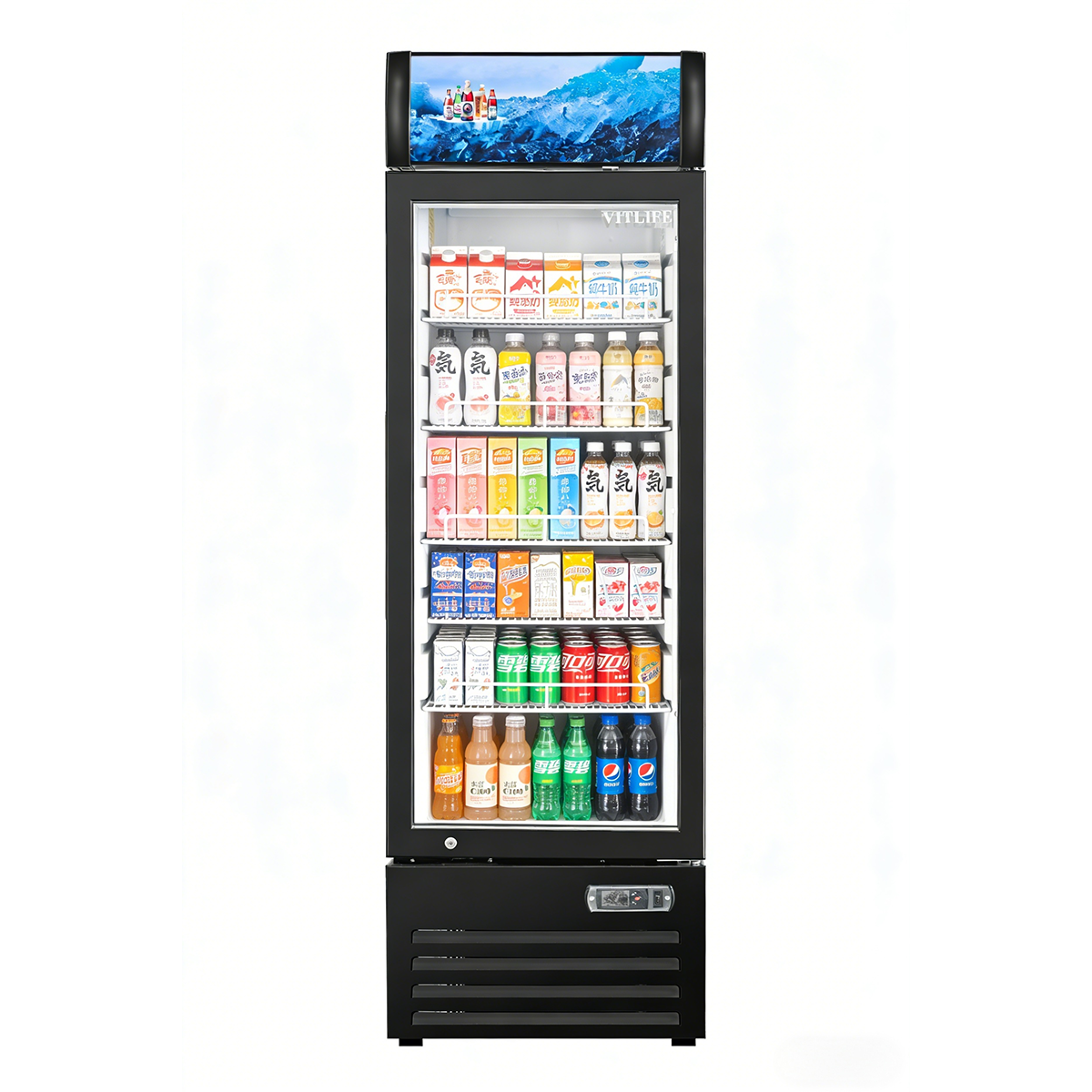 Vitlife Commercial VSC188VCW 20" 1-Glass Door Small Merchandiser Refrigerator, 6,4 cu. ft.