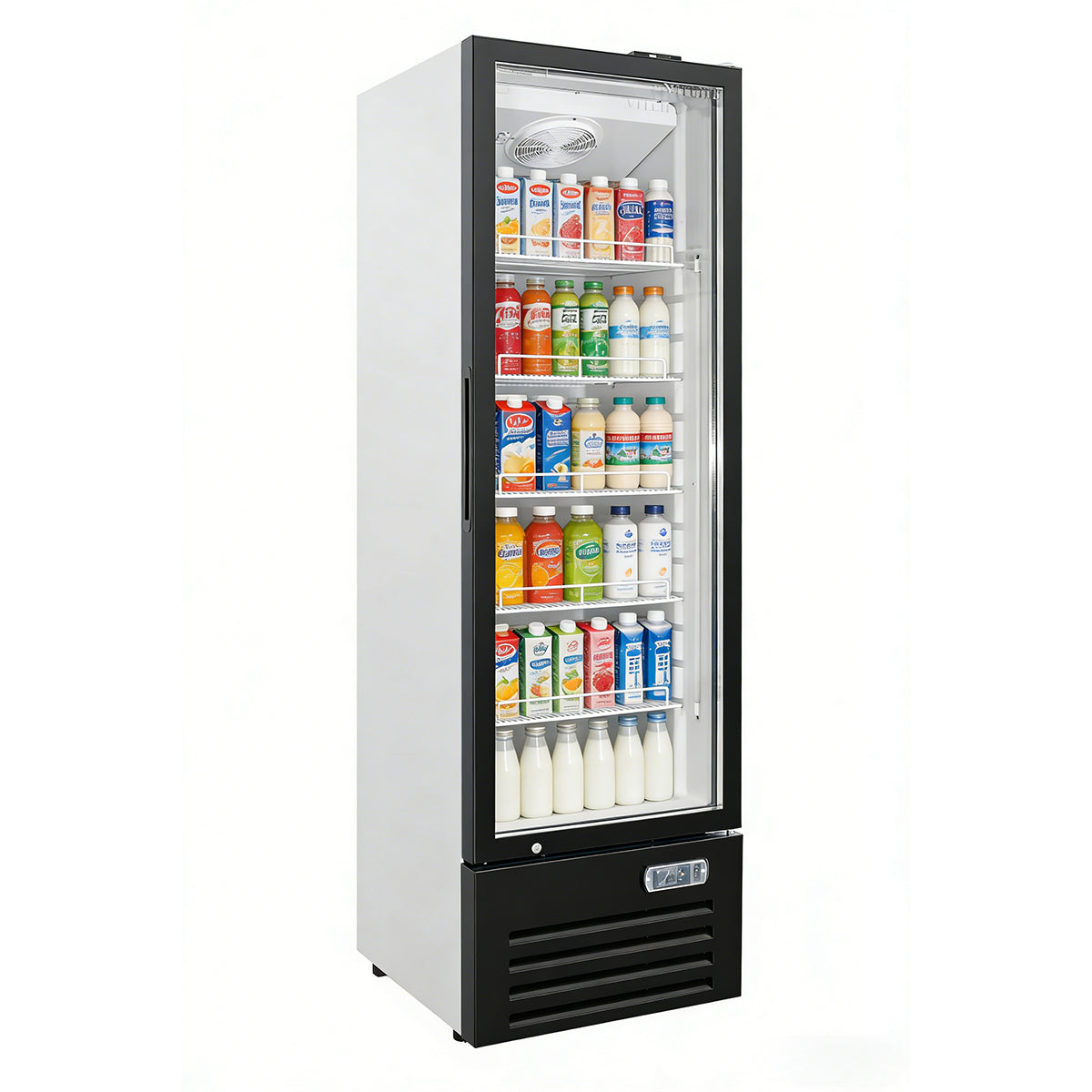 Vitlife Commercial VSC198VTW 20" 1-Glass Door Merchandiser Refrigerator, Bottom Mount, 6.6 cu. ft.